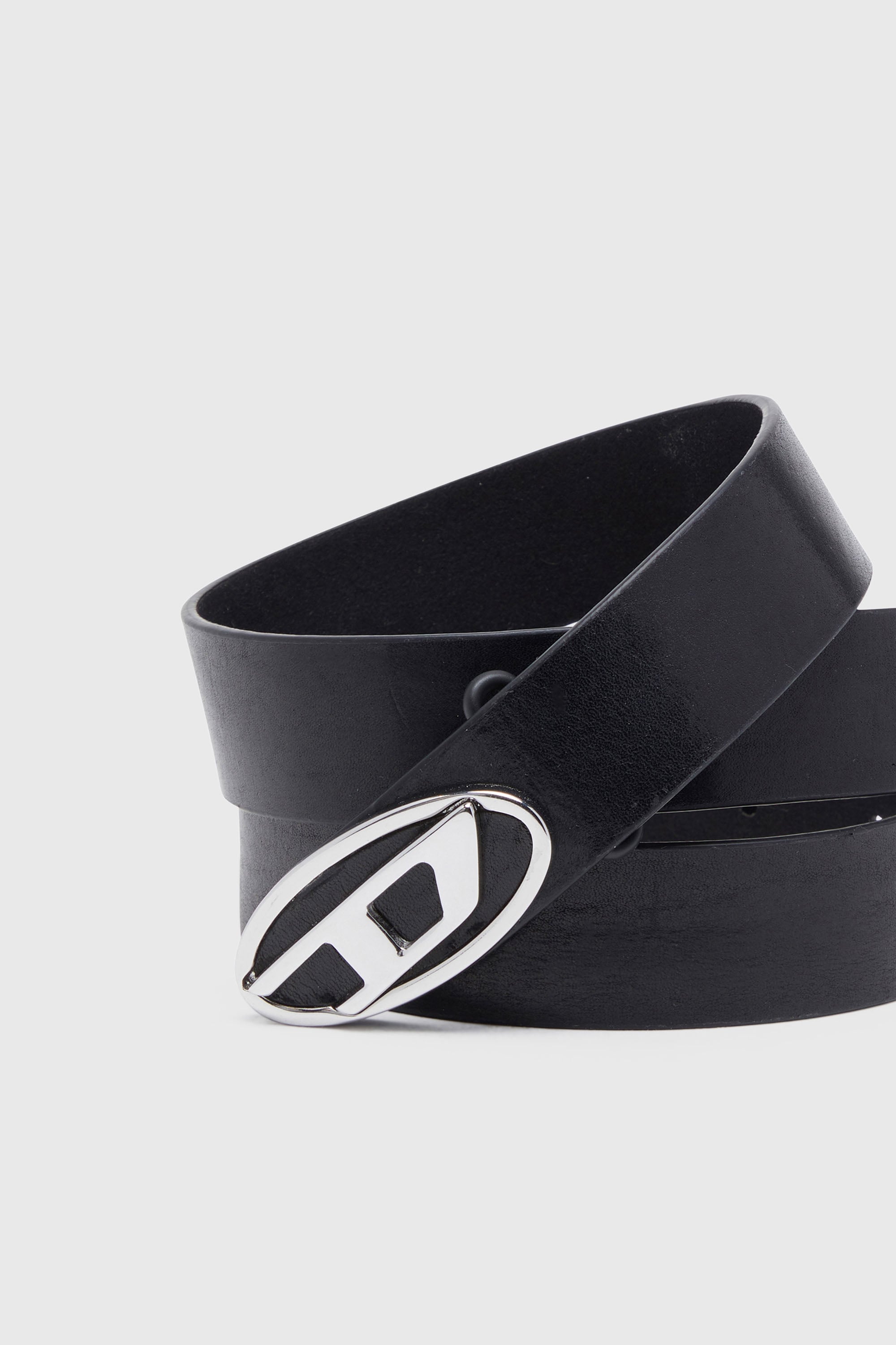 Men's 2.9cm leather belt with oval d logo | Black | Diesel US