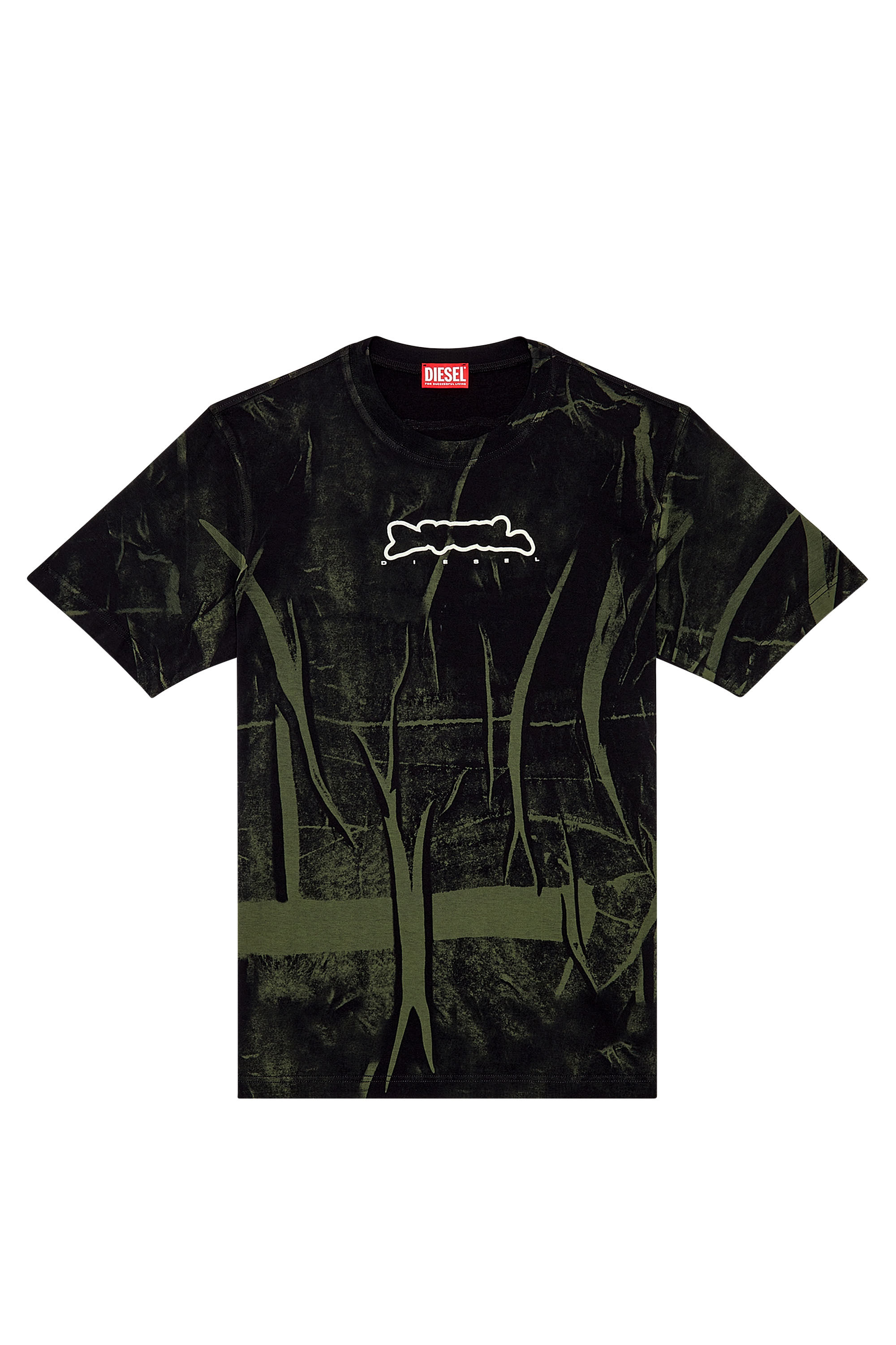 Men's T-shirt with crease-effect print | Multicolor | Diesel