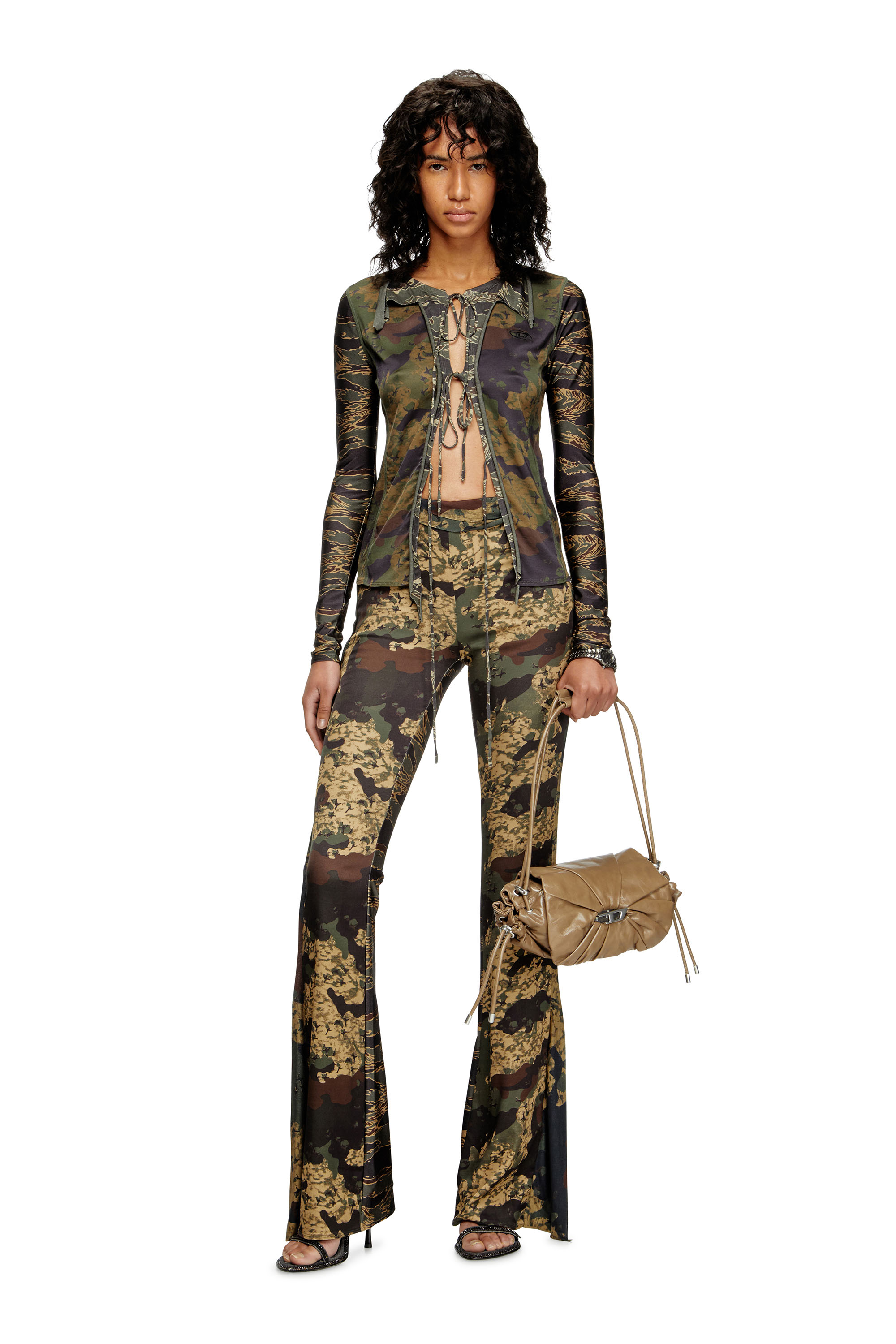 Diesel - P-AFFAL, Female's Jazz pants with mixed camo prints in Military Green - 2