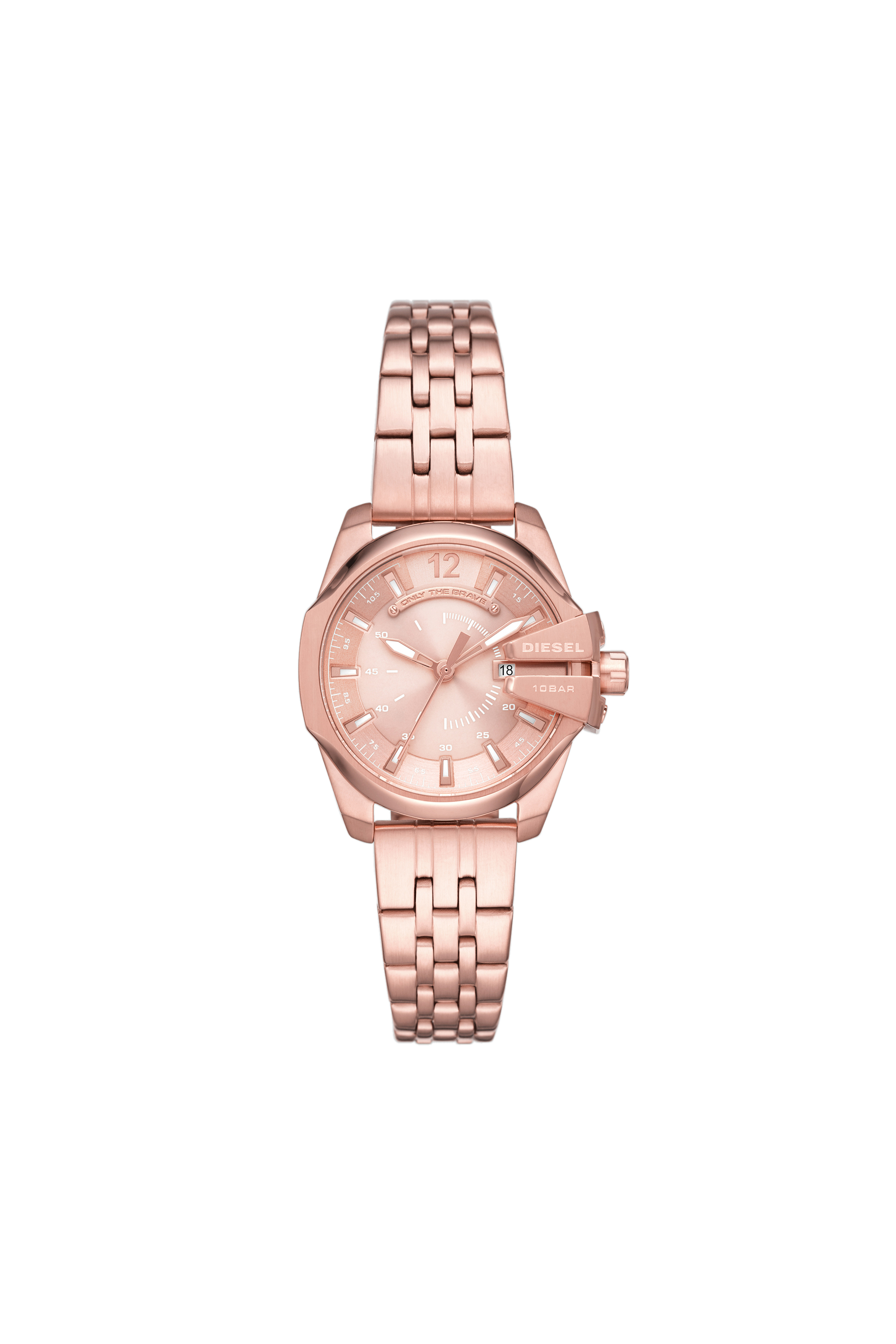 DZ5602 Woman: Baby Chief three-hand rose gold steel watch | Diesel