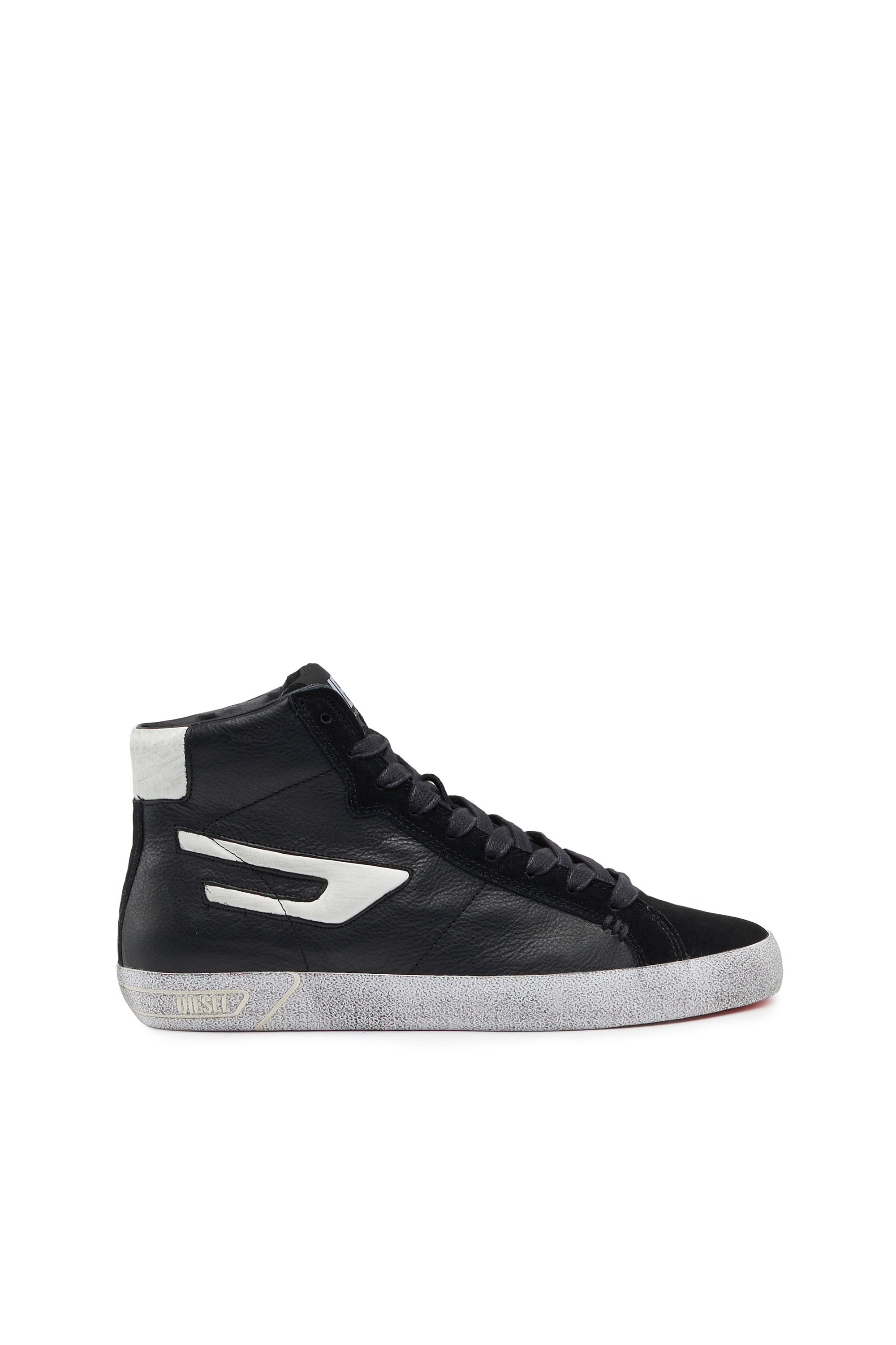 Diesel - S-LEROJI MID W, Woman's S-Leroji Mid W - High-top leather sneakers with D logo in Black - 1