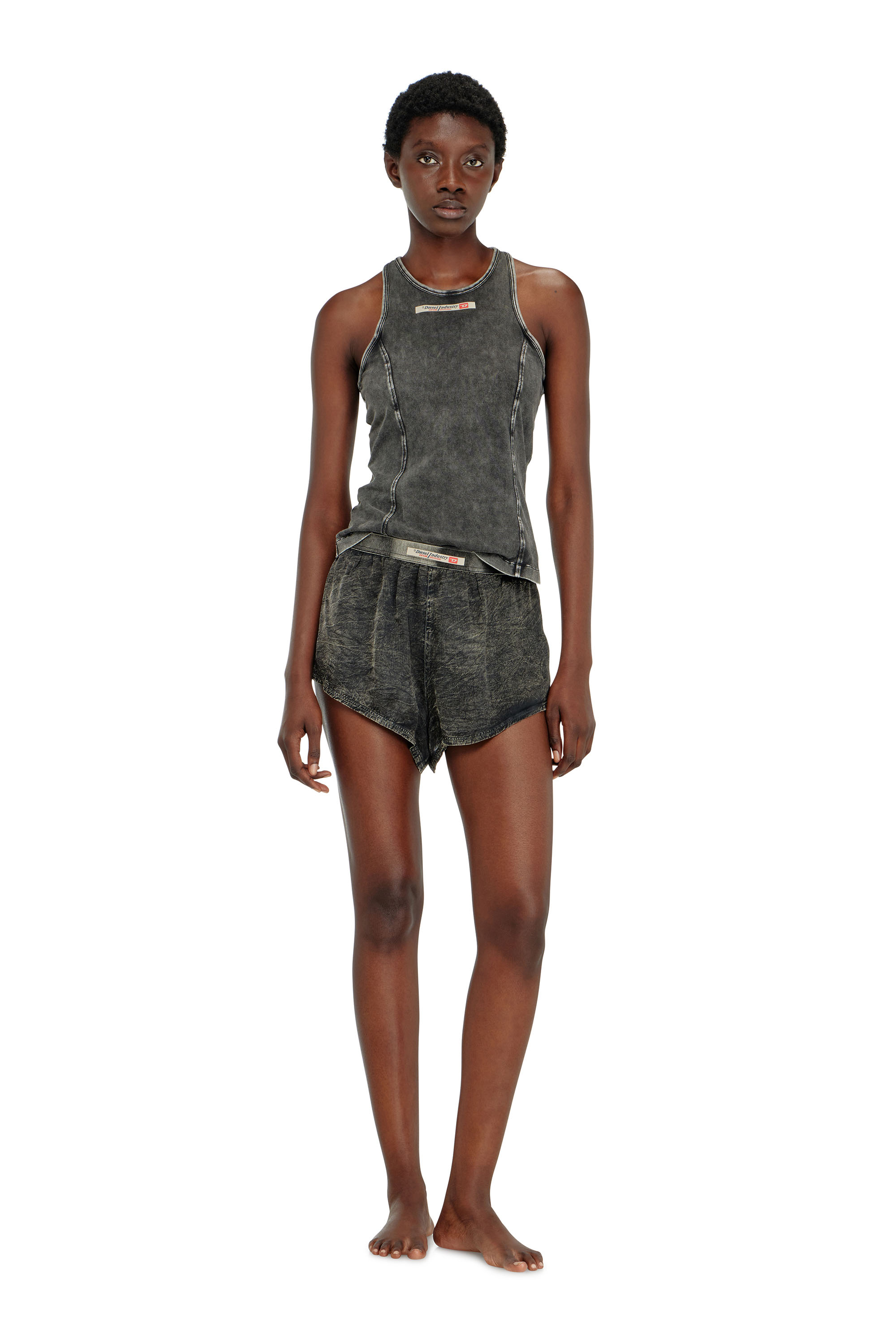 Diesel - IRENE-DNM, Woman's Cotton tank top with treated effect in null - 2