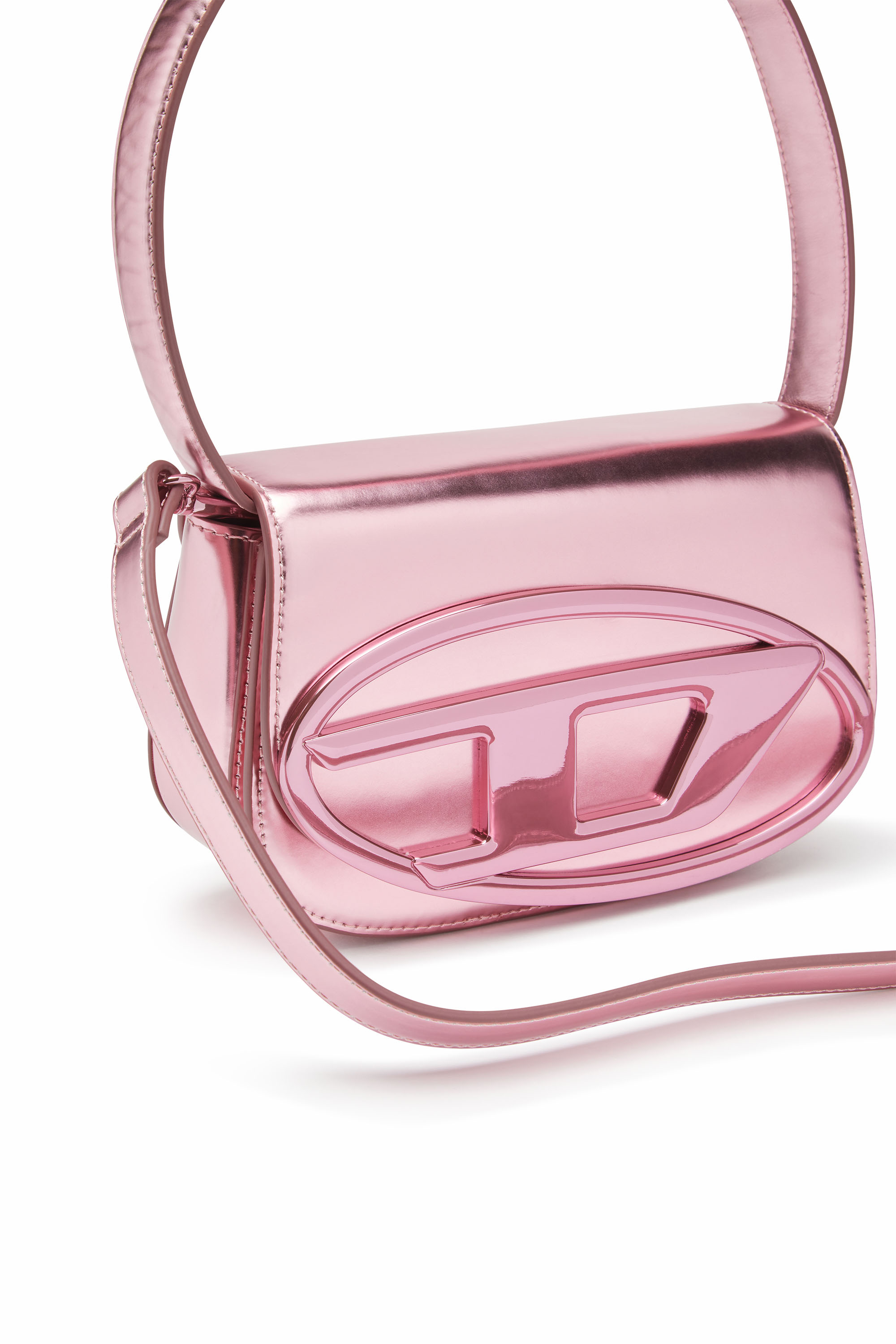 ショルダーバッグ・ポシェット DIESEL X08396 P5126 H0535 Shoulder Bags 1dr bag in shiny Women's 1DR-Iconic shoulder bag in mirrored leather | Pink