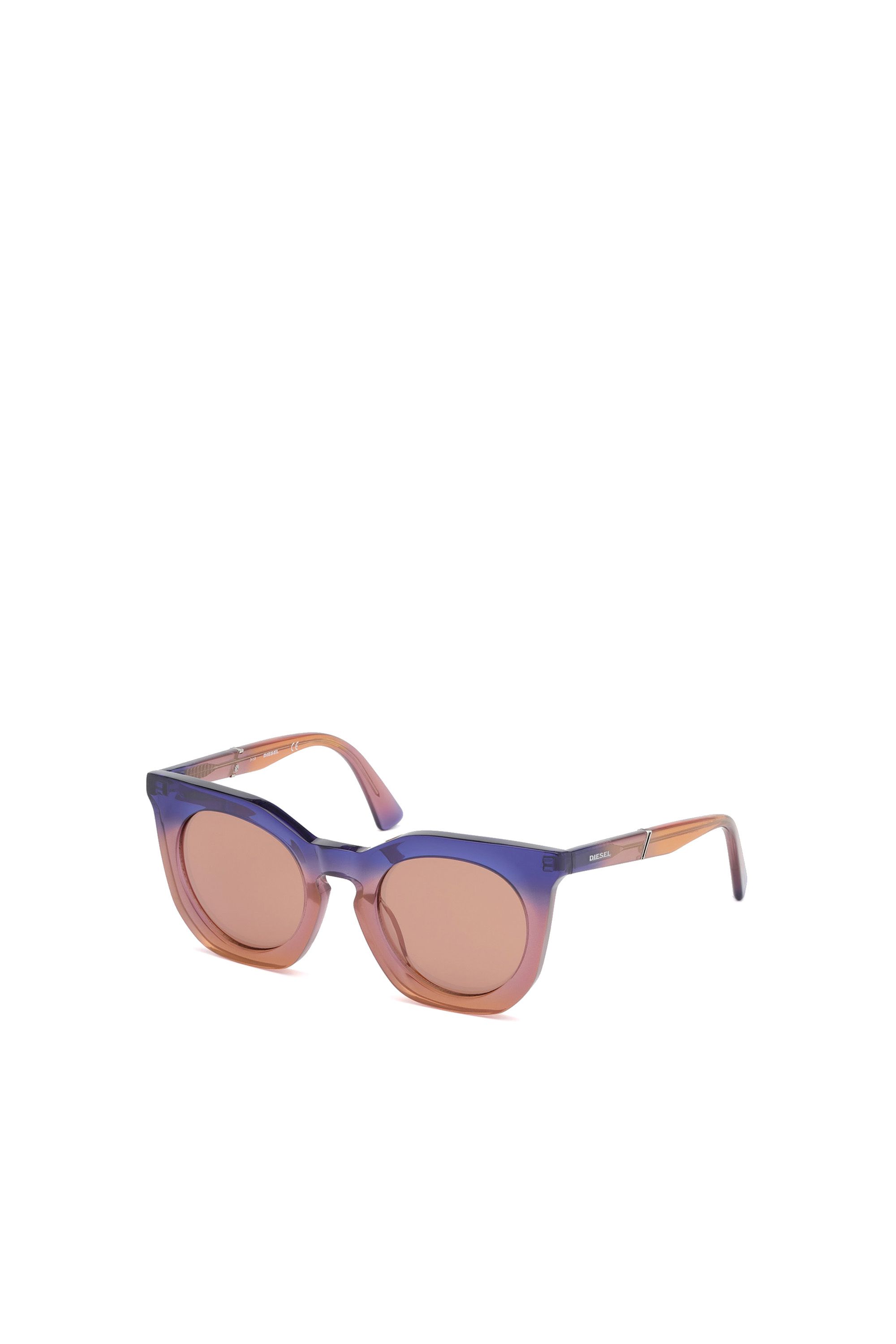 Diesel - DL0283, Woman's Rounded sunglasses in acetate in Violet - 2