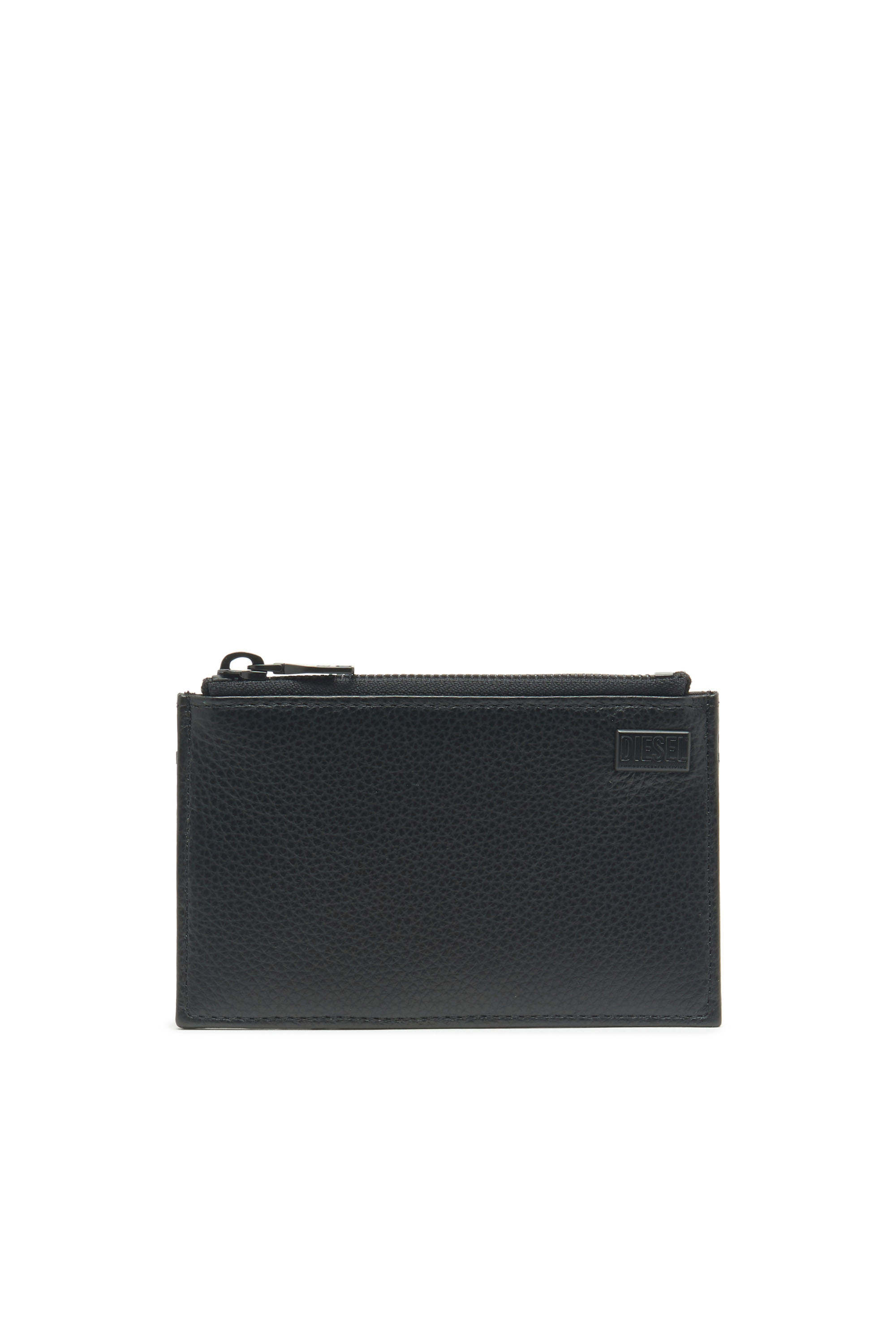 Diesel - CARD HOLDER COIN M, Tarjetero delgado de piel granulada Mujer in Negro - 2