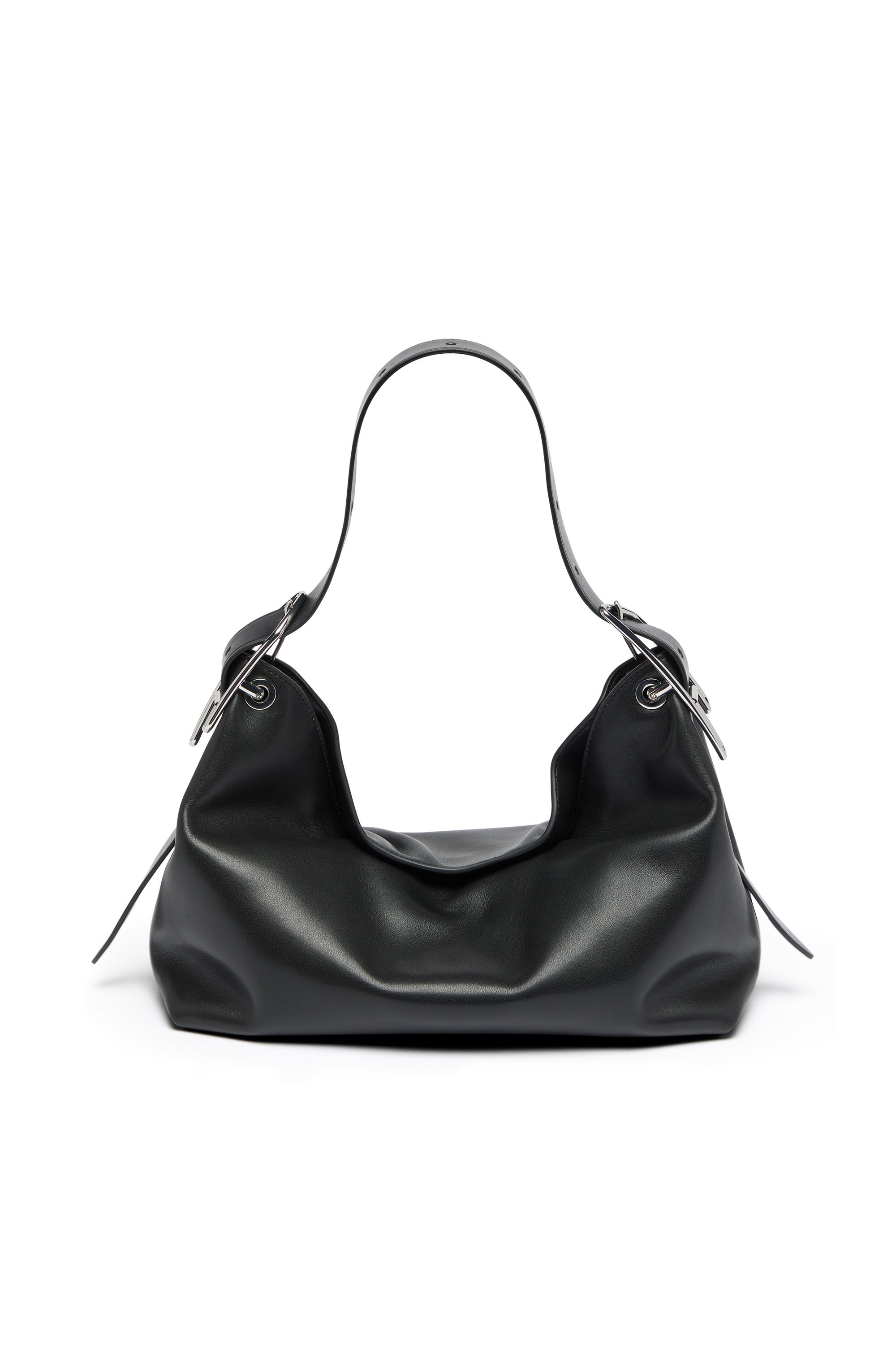 Diesel - D-LINE HOBO S, D-Line-Sac &agrave; bandouli&egrave;re en cuir Femme in Noir - 1