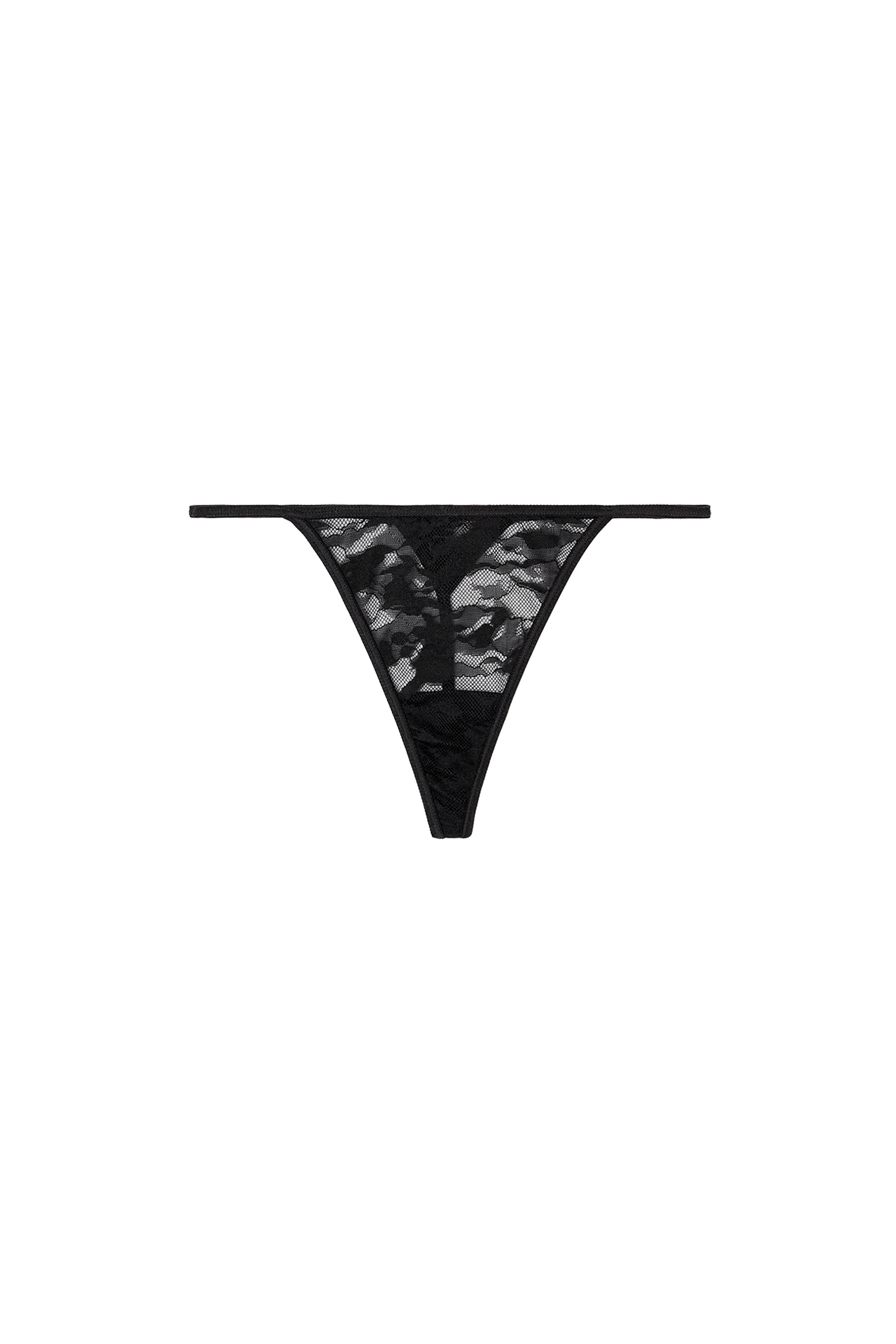 Diesel - STACY-UTLT, Woman's Thong in nylon lace in Black - 4