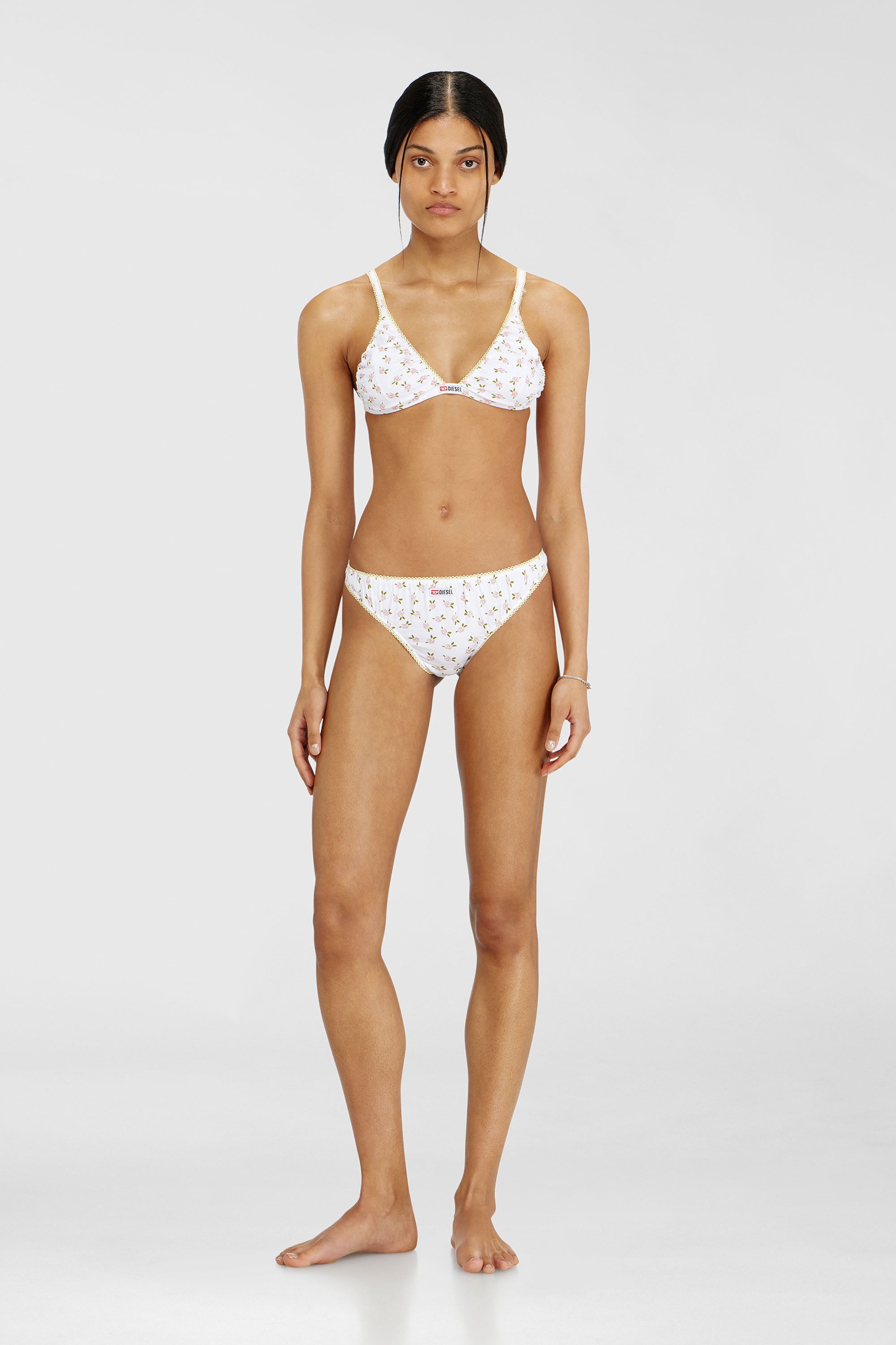 Diesel - JANA-D-CORE, Female's Cotton triangle bra with all-over floral print in White - 2