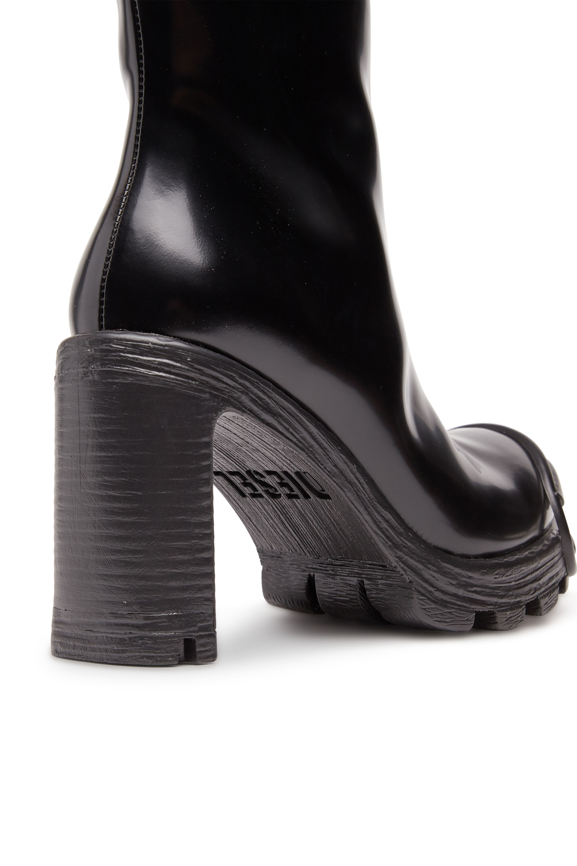 Women #39 s D Hammer High heel boots in brushed leather Black Diesel