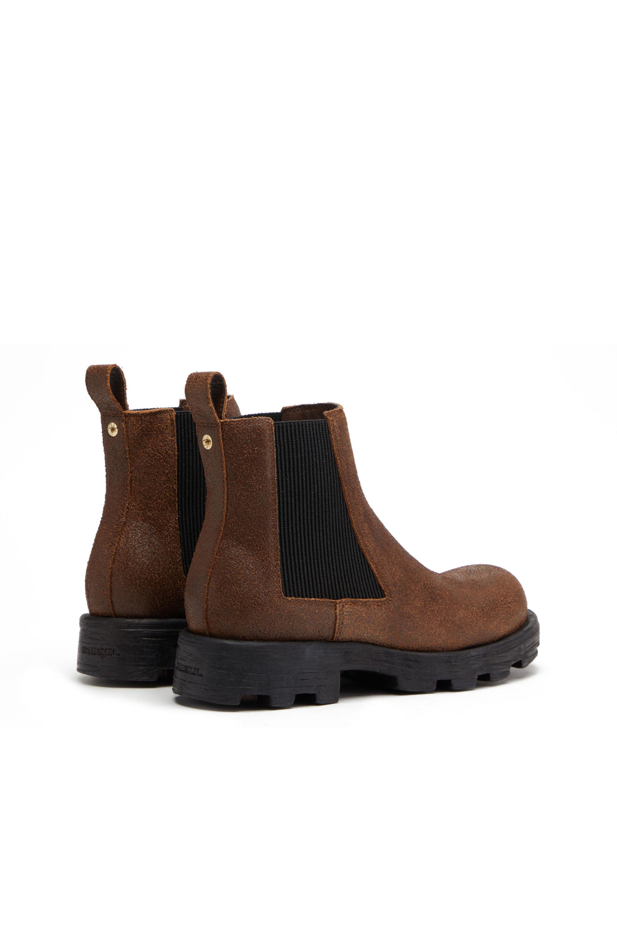 Diesel - D-HAMMER LCH, Man's D-Hammer LCH - Chelsea boots in cracked leather in Brown - 3