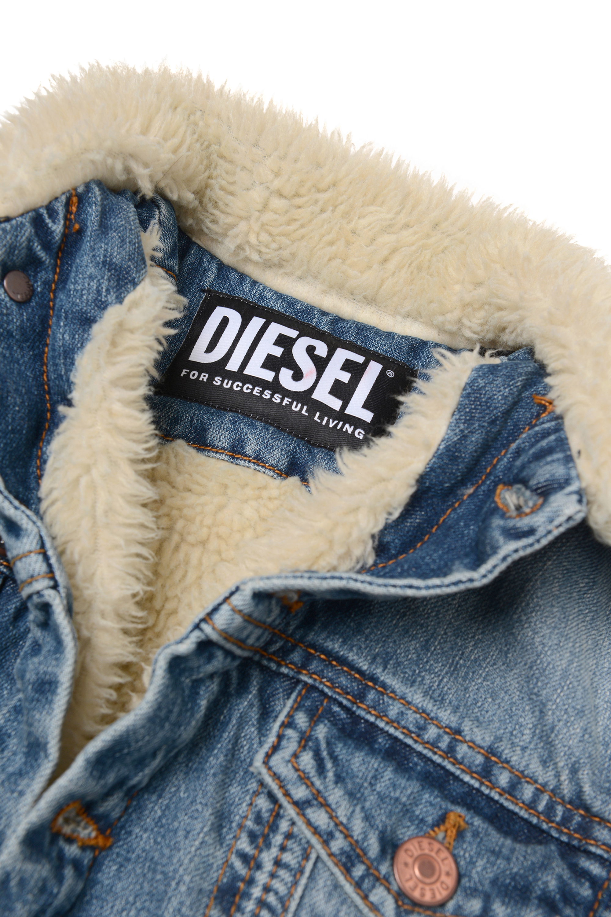 ジャケット・アウター DIESEL denim jacket JRESKY Boy: Trucker jacket with teddy fur | Diesel