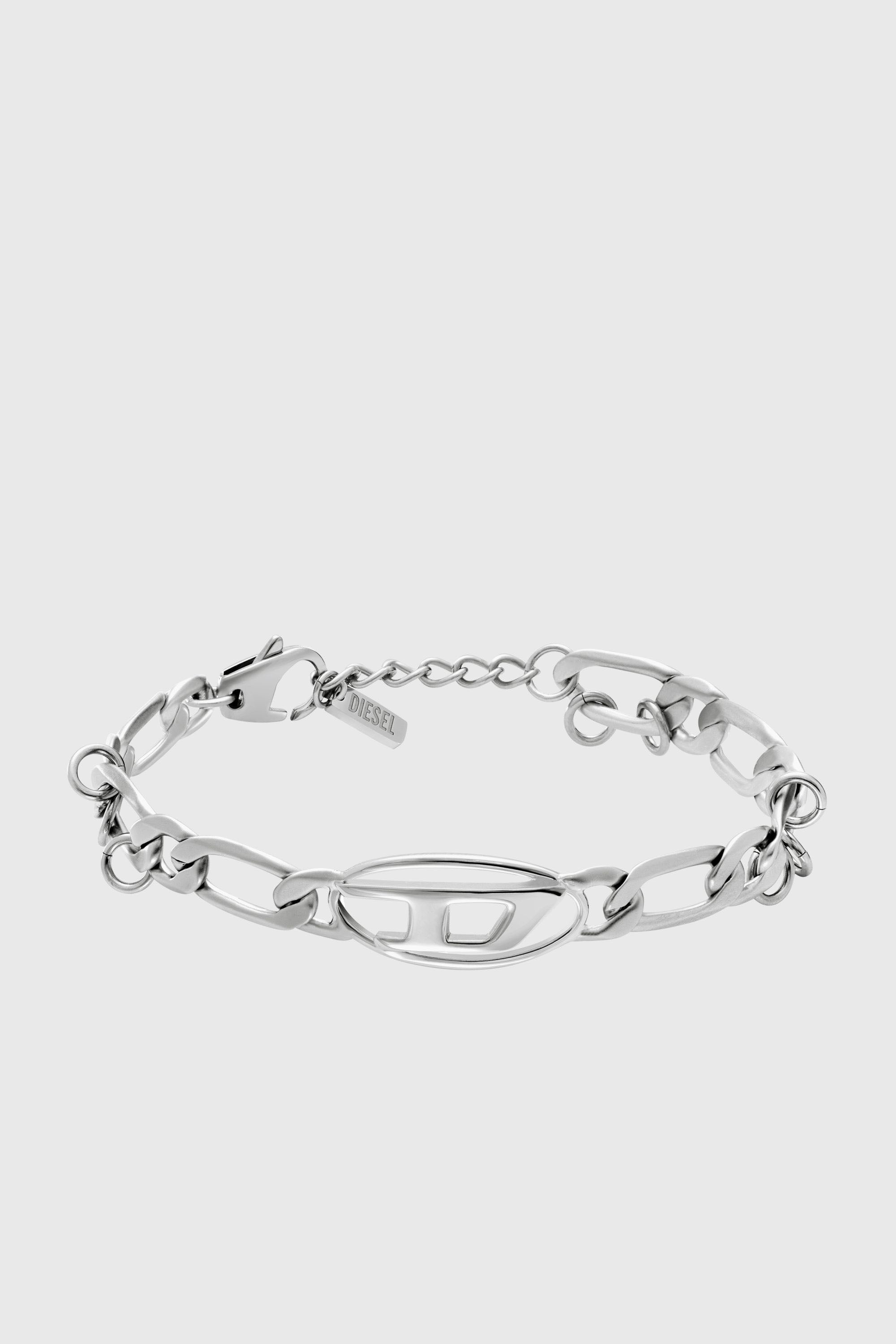 Women's Stainless Steel and Brass Chain Bracelet | Silver | Diesel