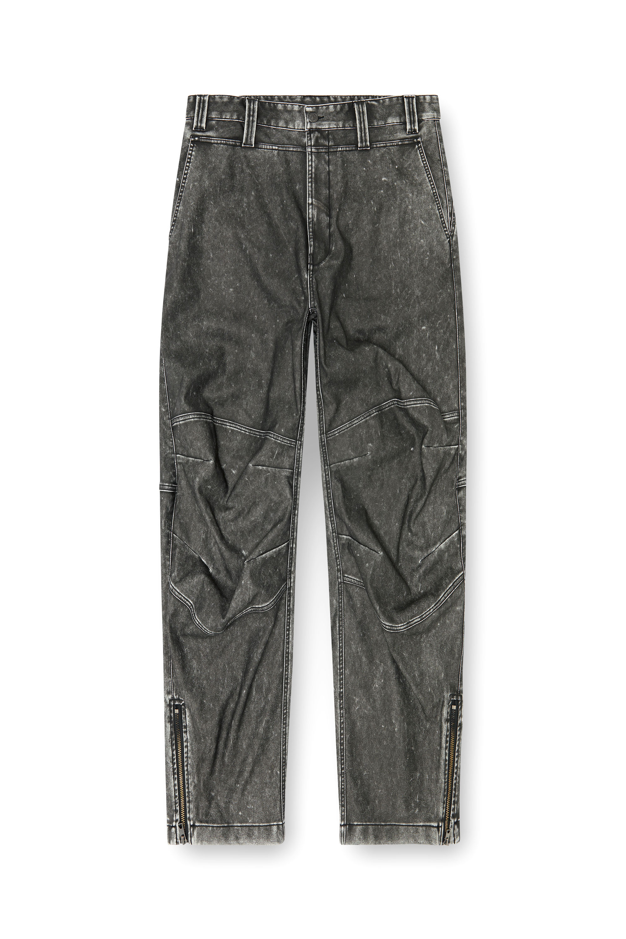Diesel - P-DELLY-NJCJ, Male's Pants in distressed-effect bonded material in null - 2