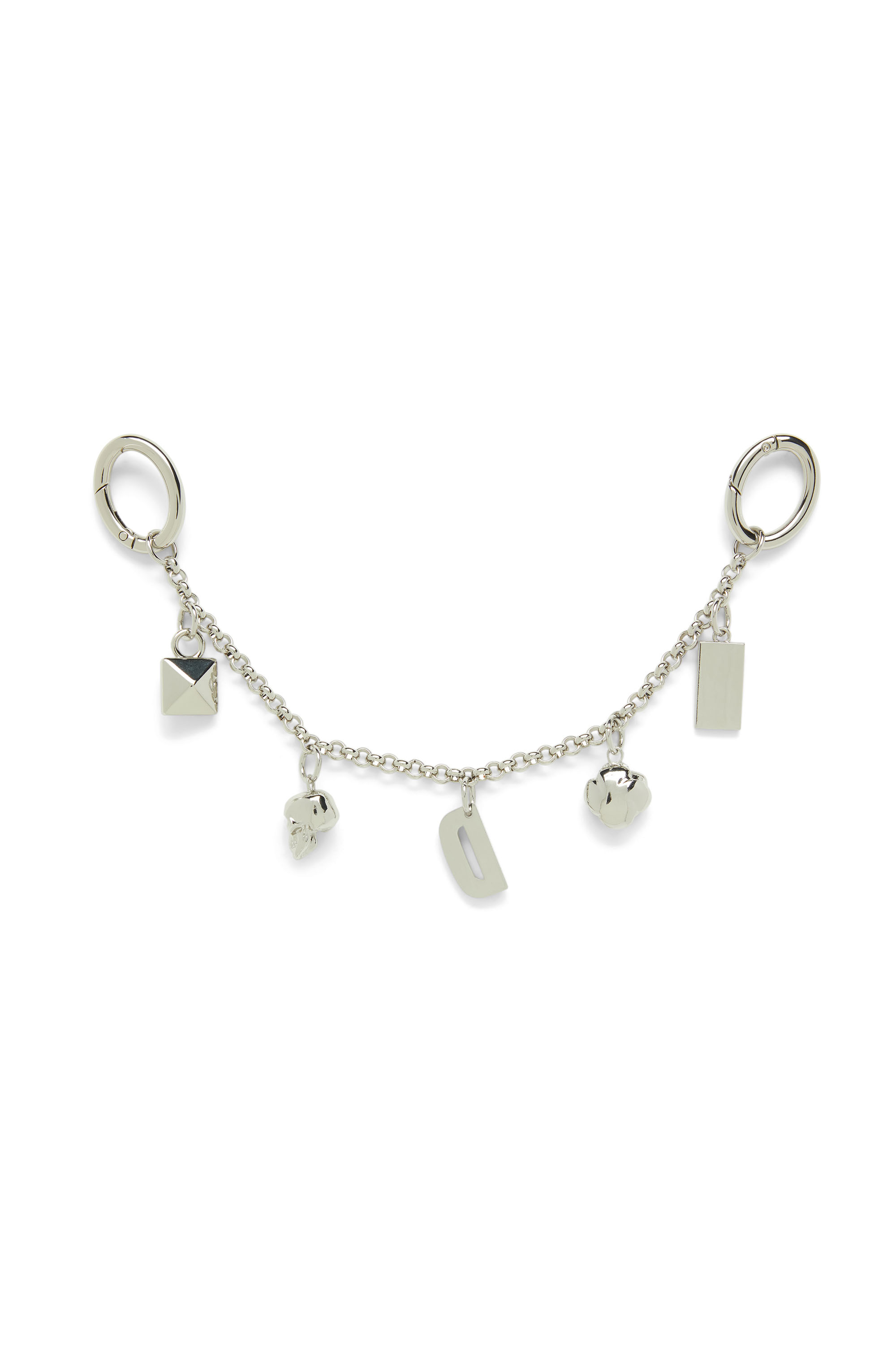 Diesel - CHAIN-D II S, Cha&icirc;ne en m&eacute;tal avec pendentifs iconiques Femme in Gris argent&eacute; - 2