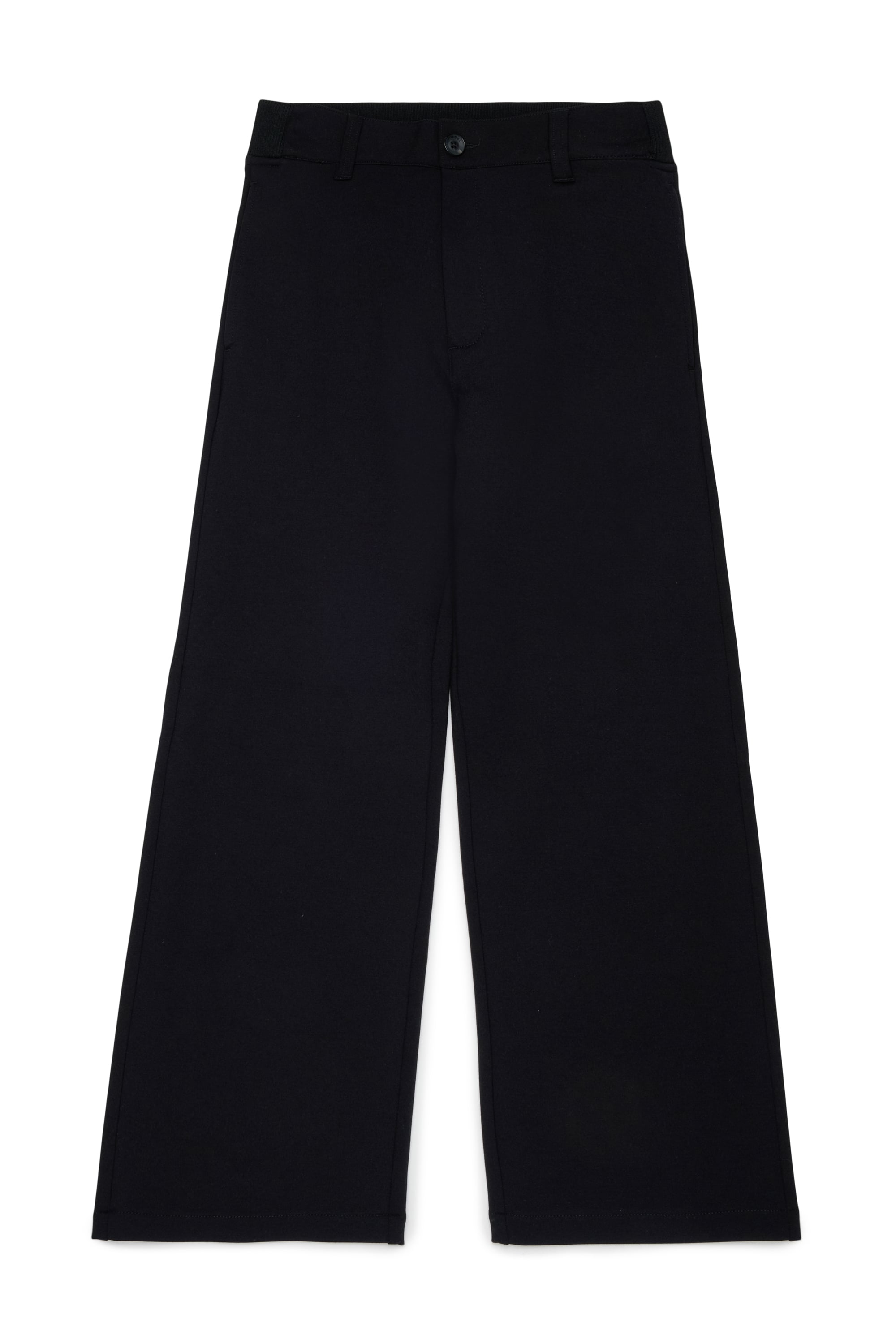 Diesel - PREBBY, Man's Wide-leg pants in compact stretch fabric in Black - 1