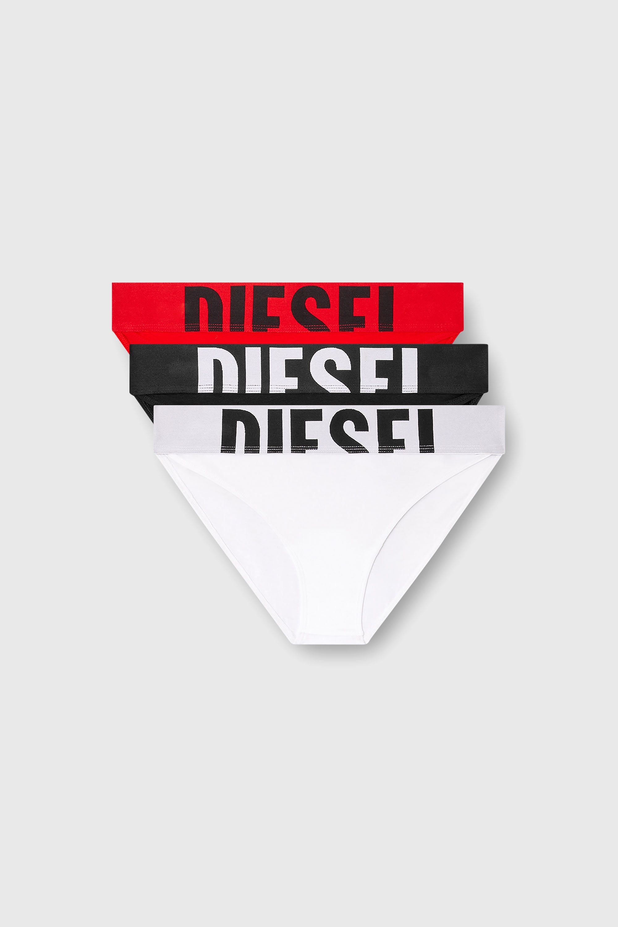 Diesel - LOLA-D-POP-3PACK, Female's Three-pack briefs with cut-off logo in White/Red - 1