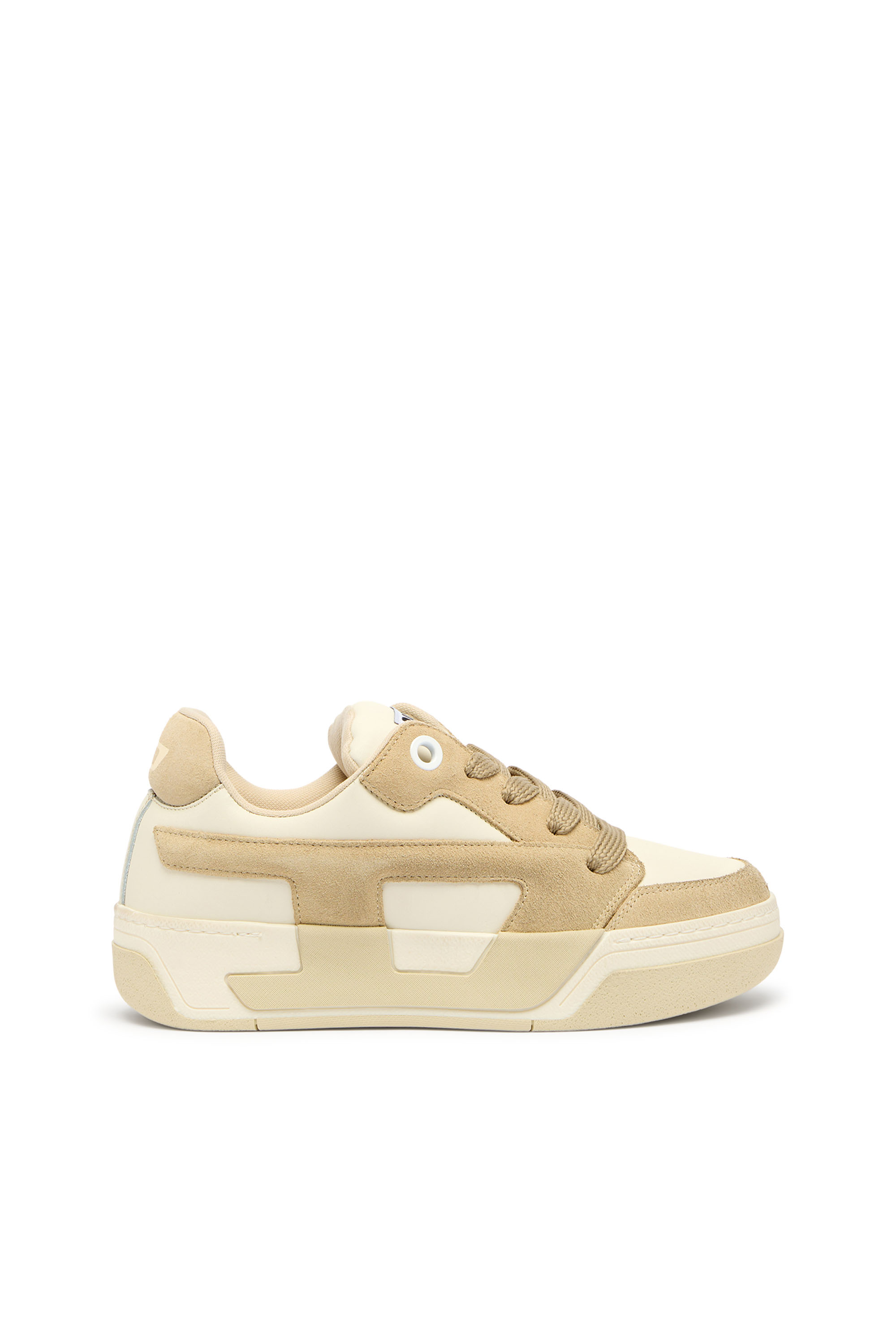 Diesel - S-D-OLLIE LOW W, Female's D-Ollie-Distressed sneakers in leather and suede in Beige - 1