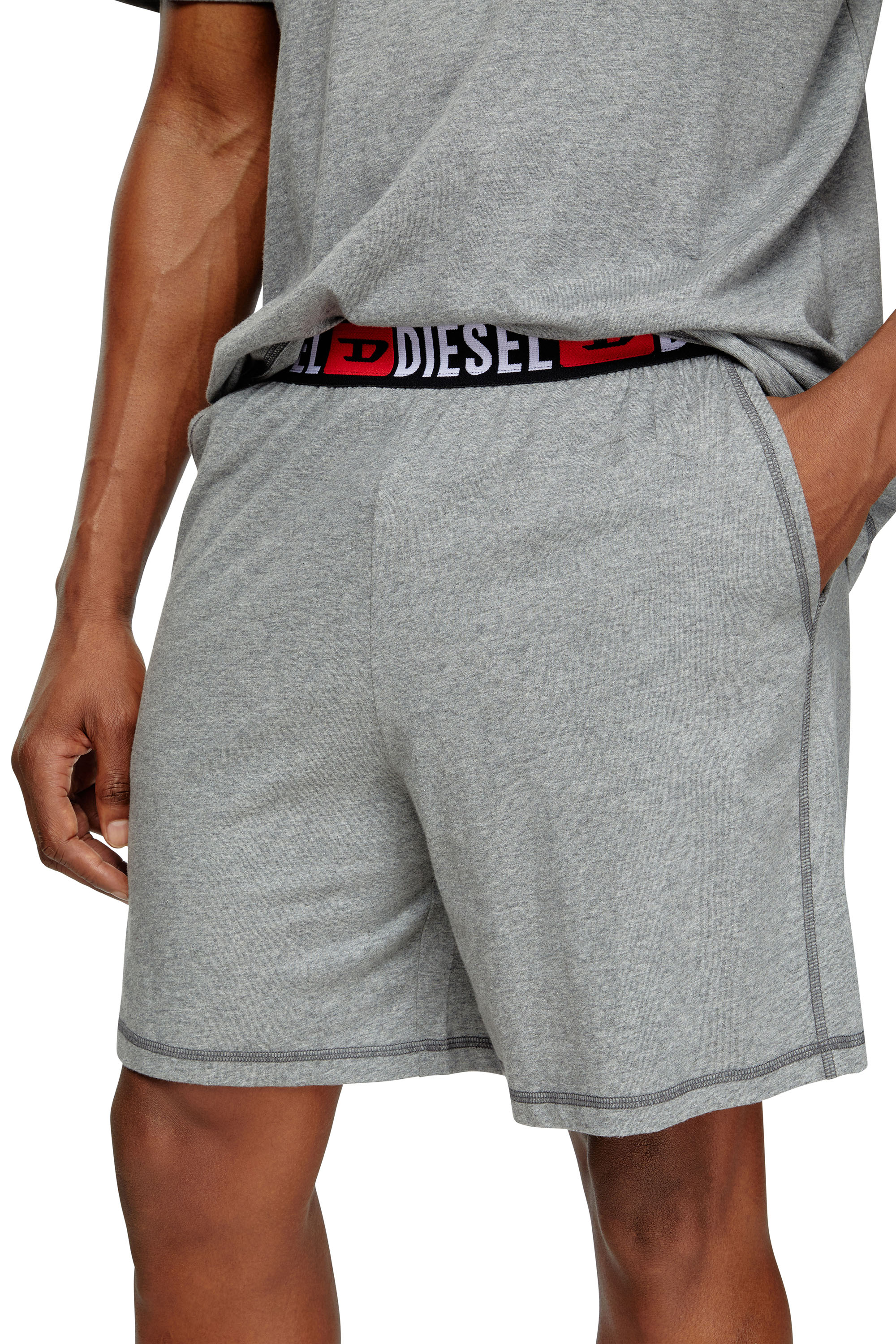 Diesel - SET-ADAM-D-CORE, Male's Short Pajamas set in cotton jersey in Grey - 2