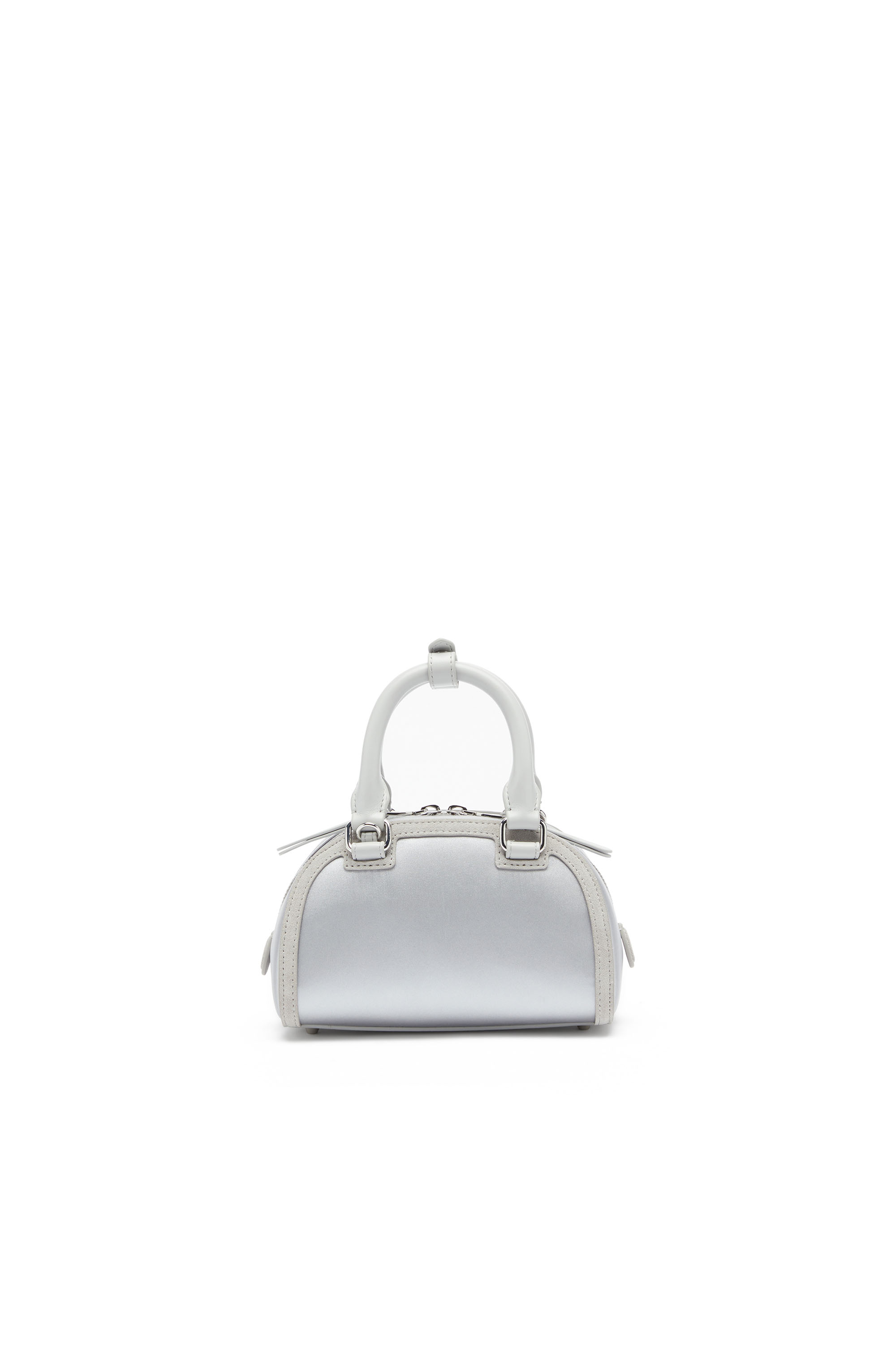 Diesel - 1DR DOME CROSSBODY, Female's 1DR Dome - Mini bowling bag in satin and suede in Silver - 3