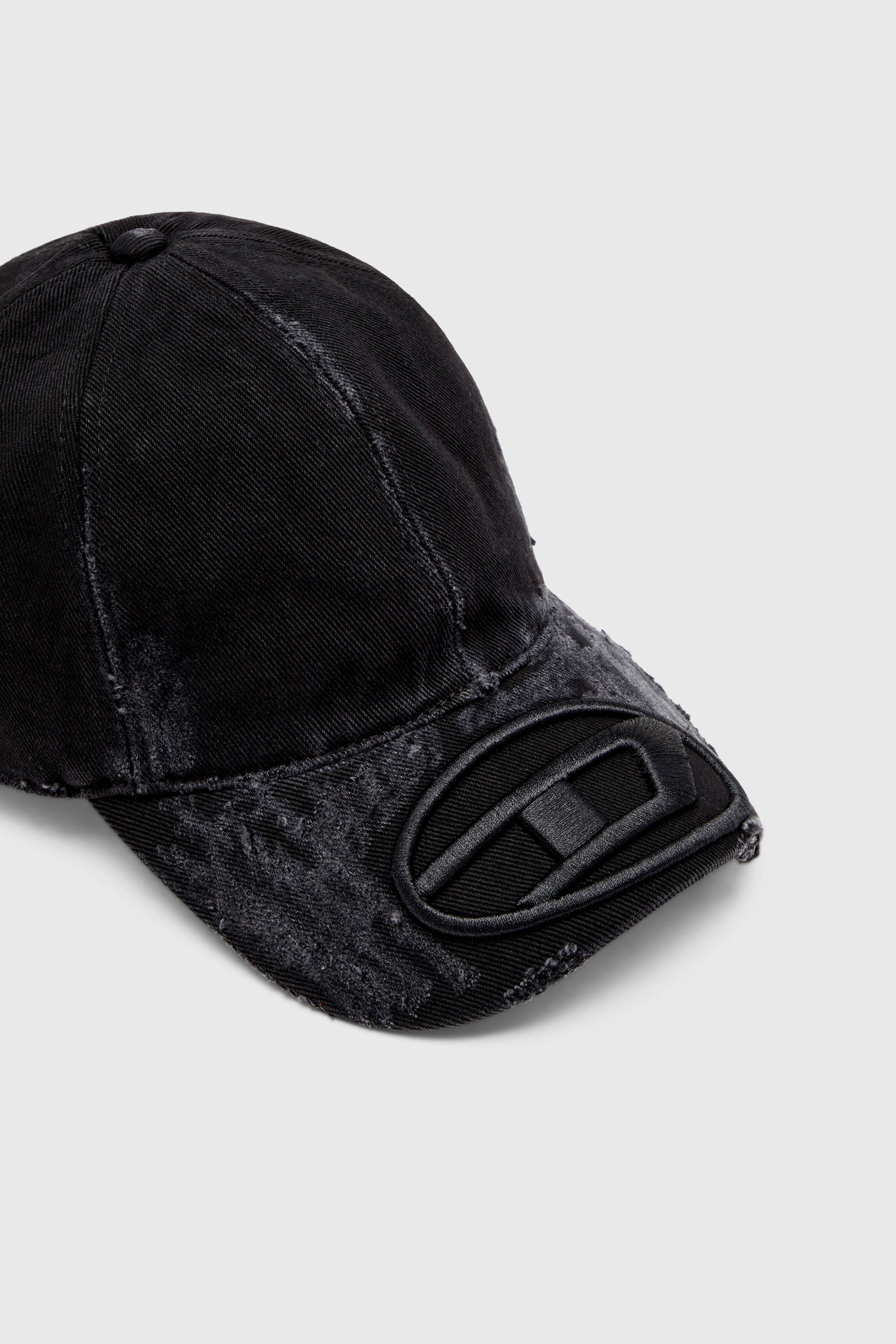 Men's Distressed denim baseball cap | Black | Diesel US