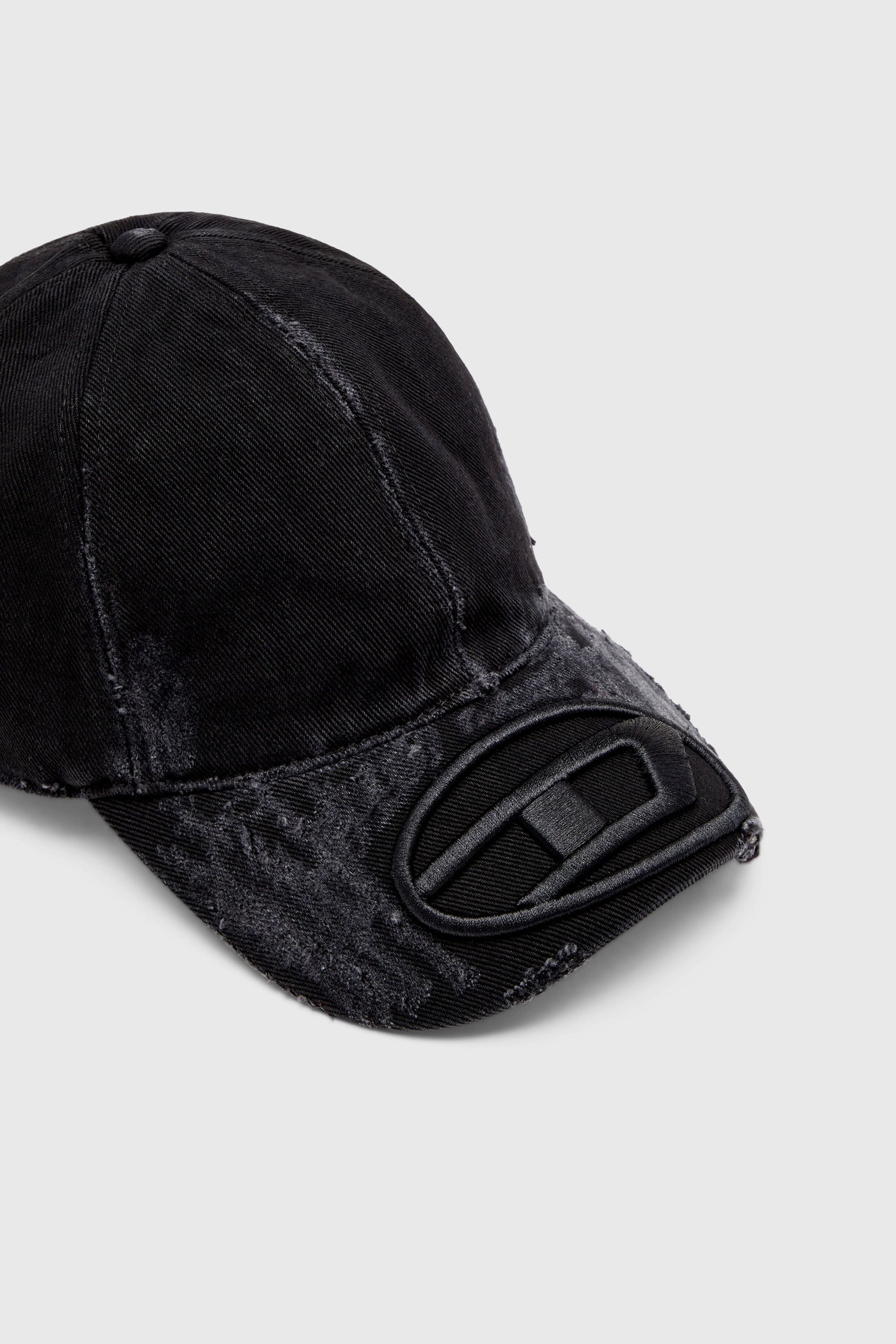Diesel - C-ODY, Gorra de b&eacute;isbol de denim desgastado Hombre in Negro - 3