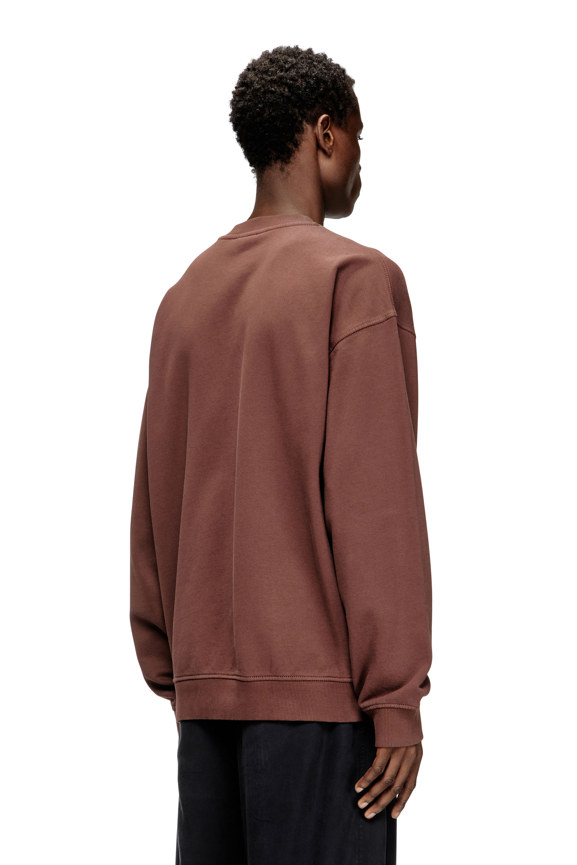 Diesel - S-BOXT-N5, Sweat-shirt en coton avec D ovale floqué Homme in Marron - 3