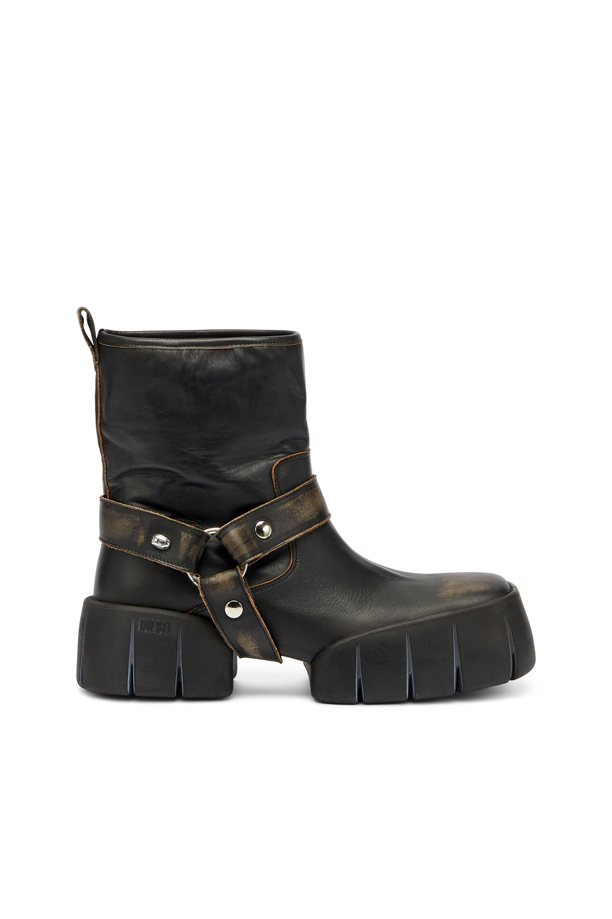 Diesel - D-TEX TU, D-Tex - Bottes biker en cuir effet vieilli Homme in ToBeDefined - 1