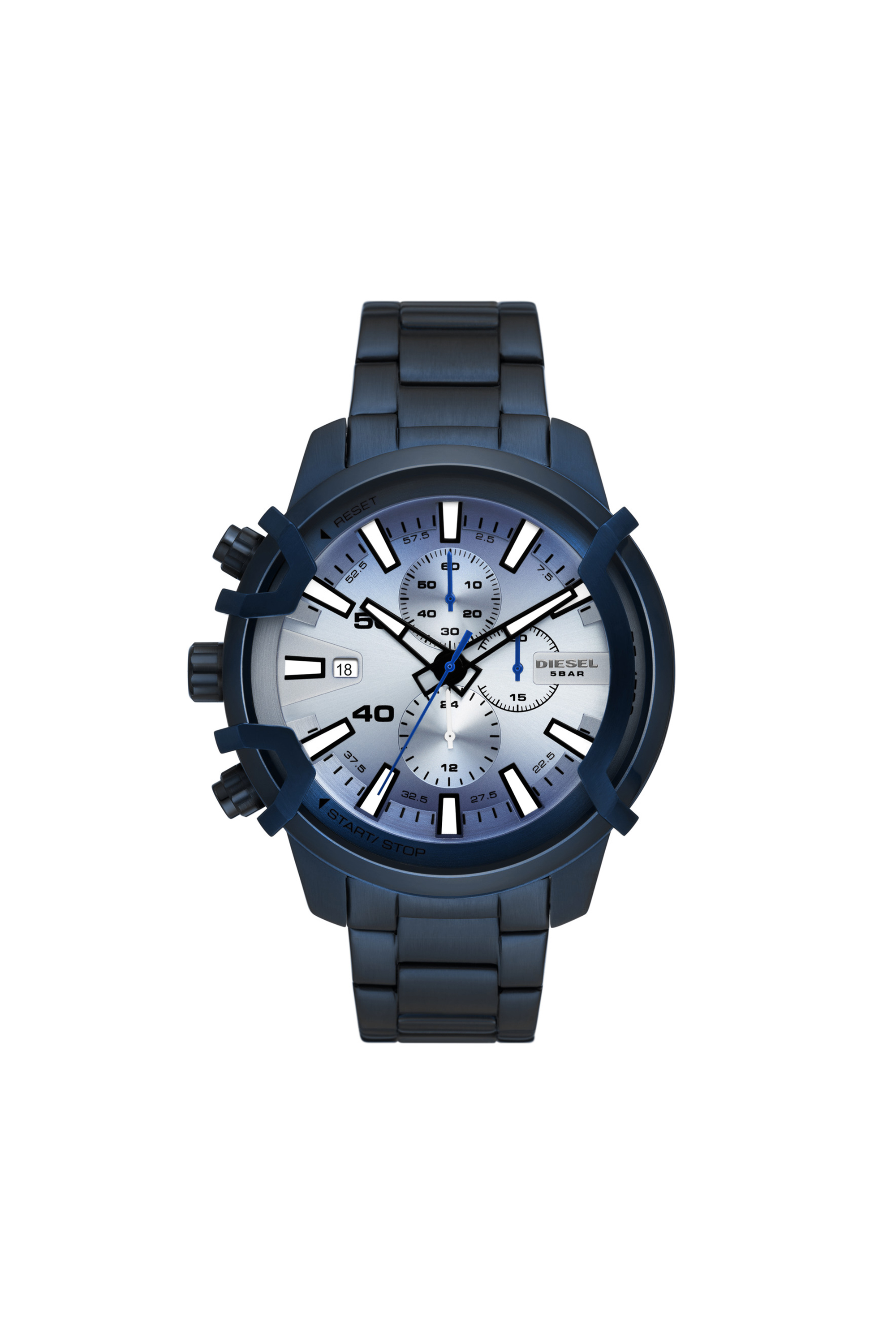 DZ4596 Man: Griffed chronograph blue stainless steel watch | Diesel