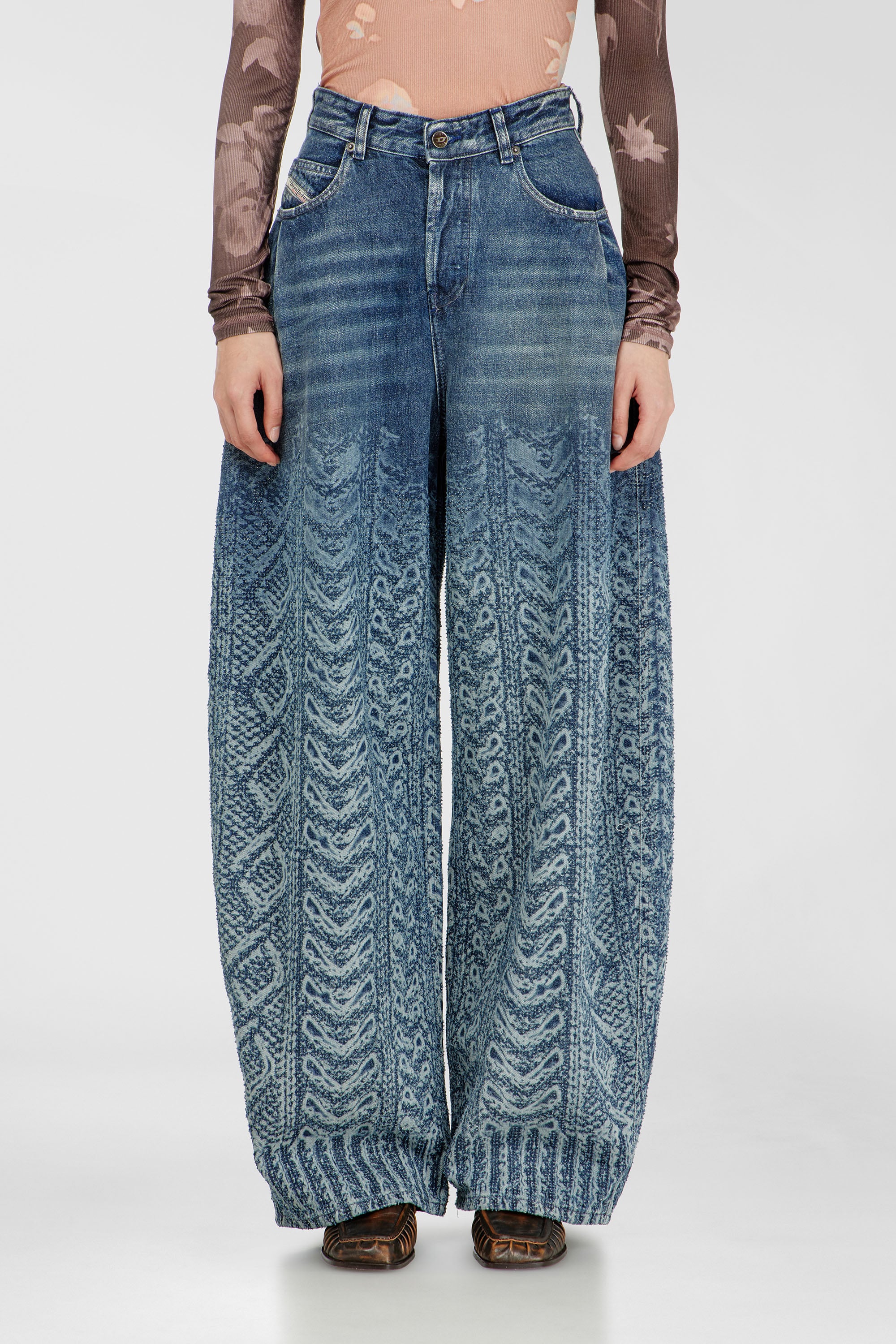 Diesel - Female's Relaxed Jeans 1987 D-Khelz 007EV, Dark Blue - 2