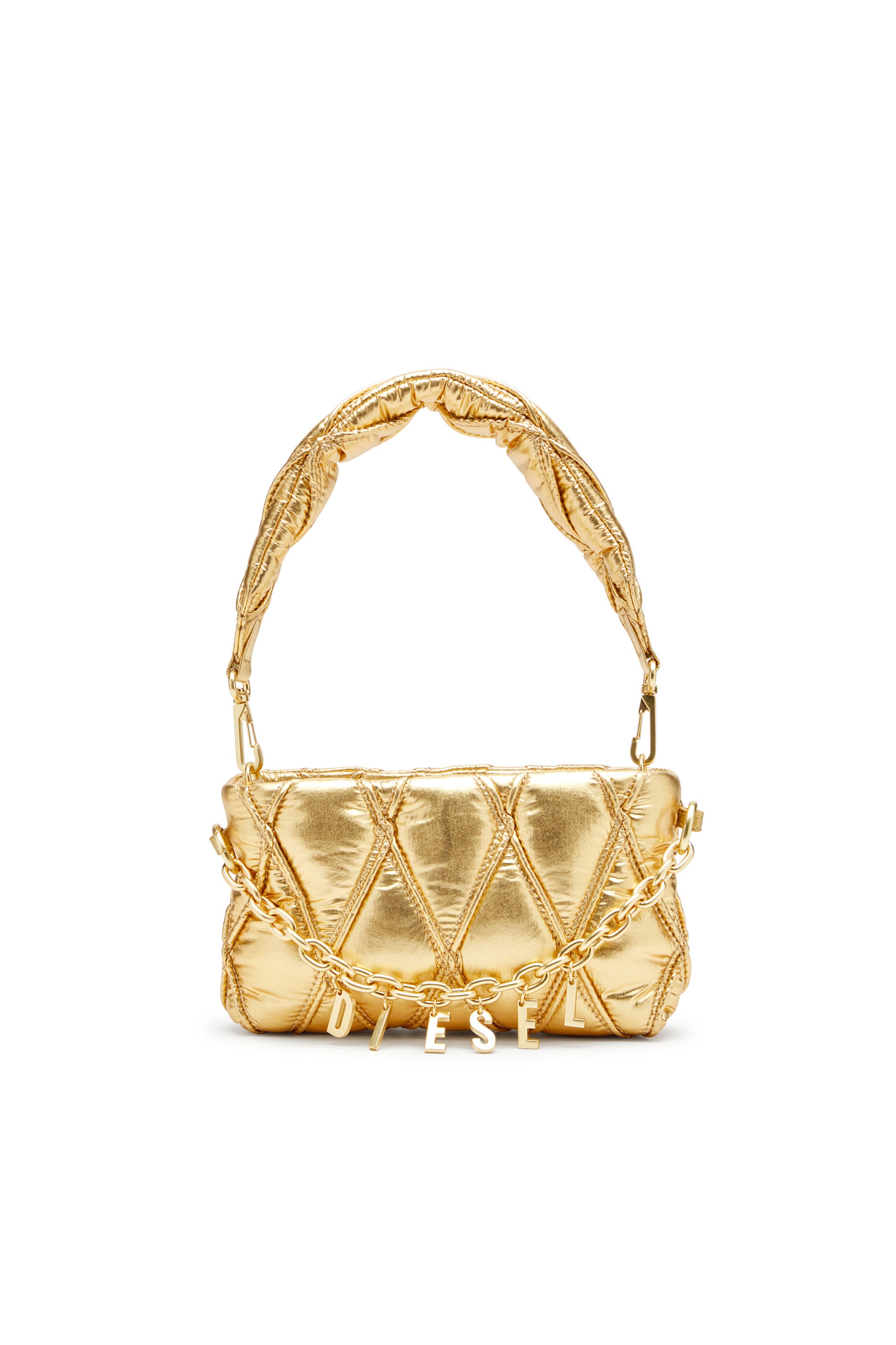 Diesel - CHARM-D POUCH, Woman's Wallet purse in metallic quilted nylon in Gold - 1