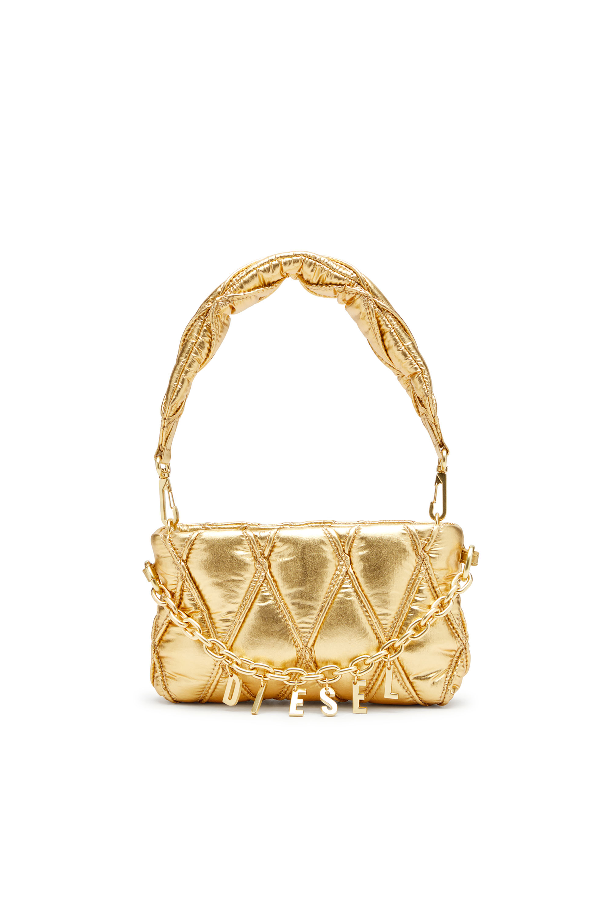 Diesel - CHARM-D POUCH, Woman's Wallet purse in metallic quilted nylon in Gold - 1