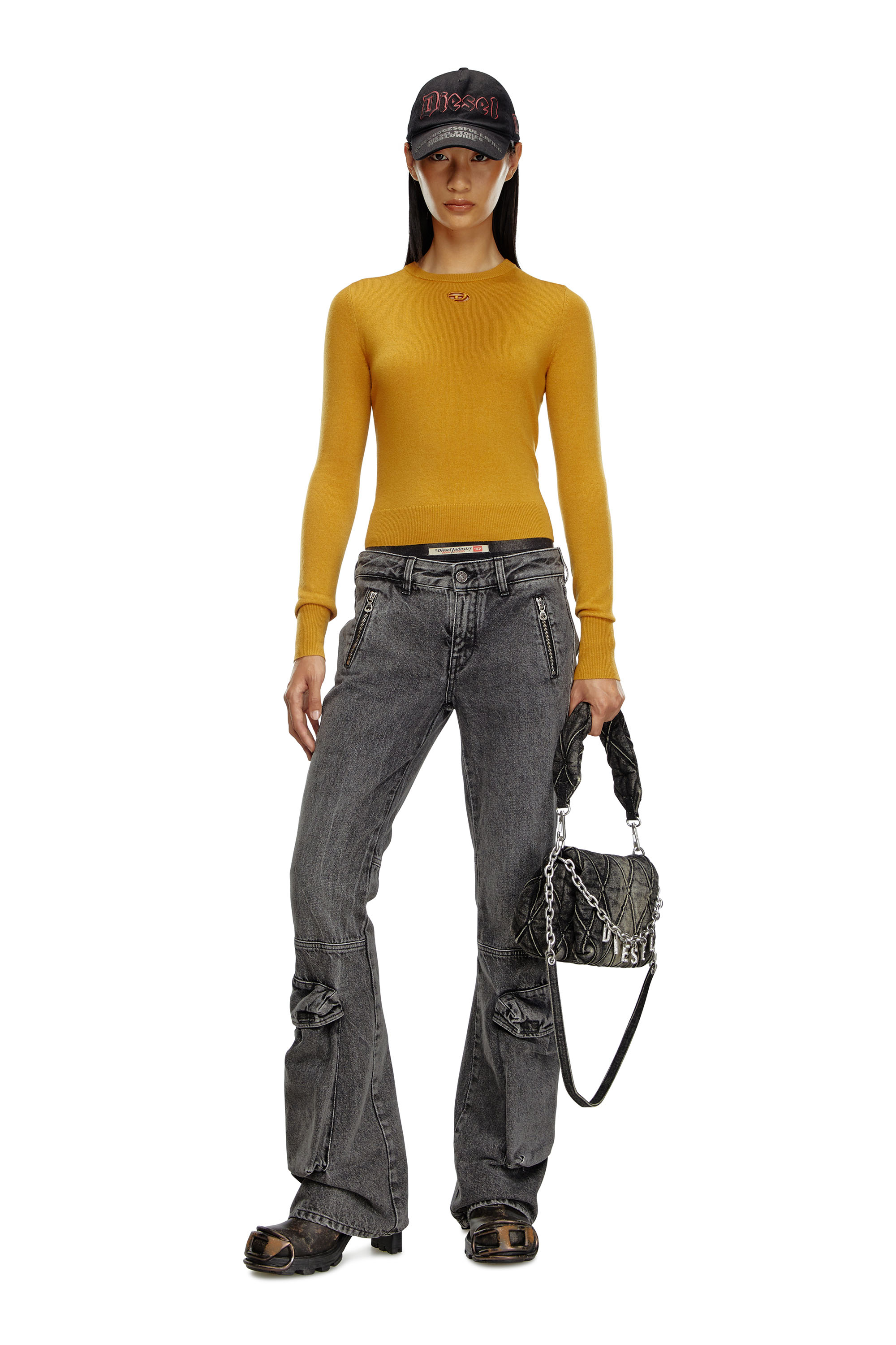 Diesel - M-AREESAX, Woman's Wool and cashmere top in Black - 3