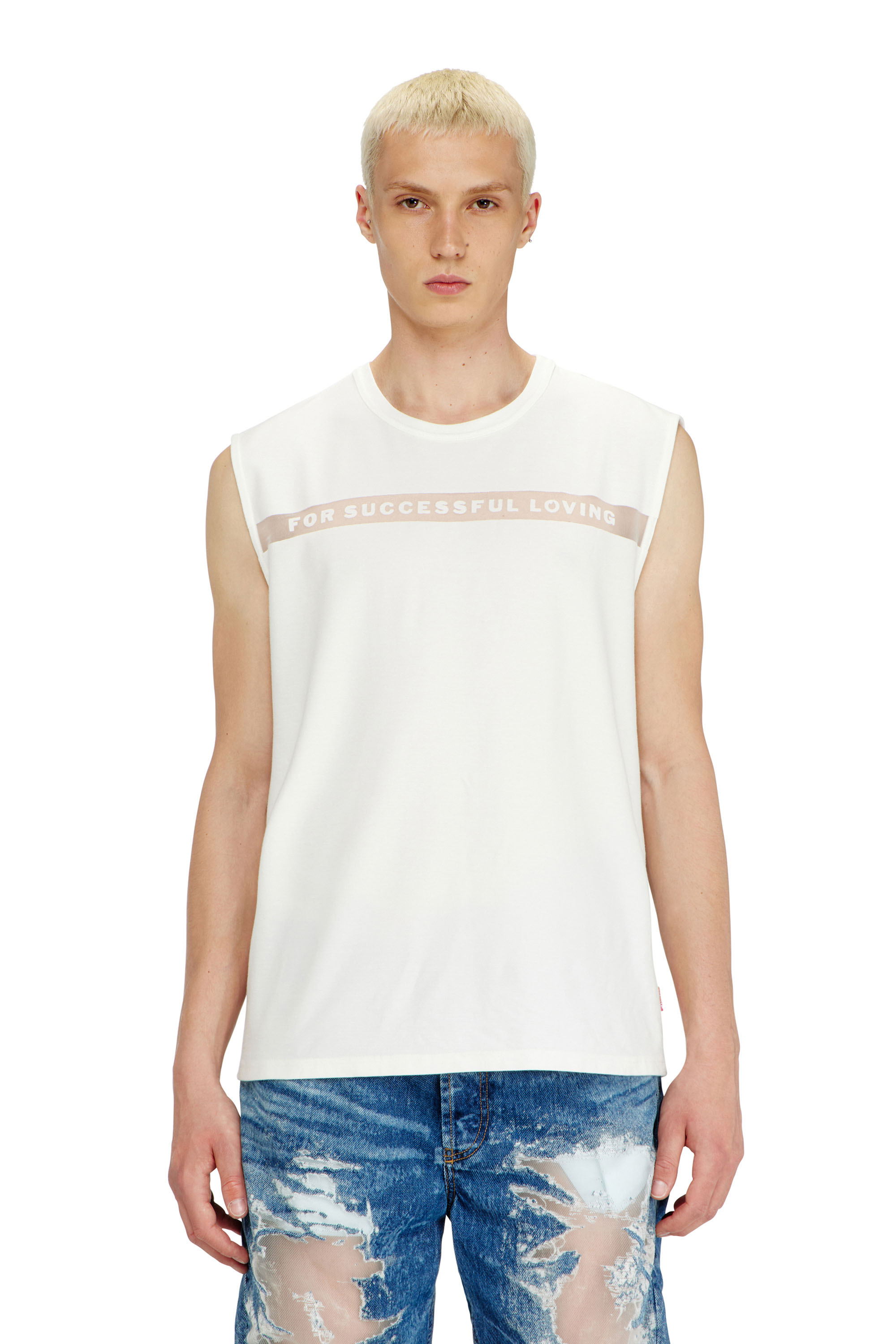 Diesel - PR-T-NORM-BISC-MATI-R, Unisex's Tank top with For Successful Loving logo in White - 3