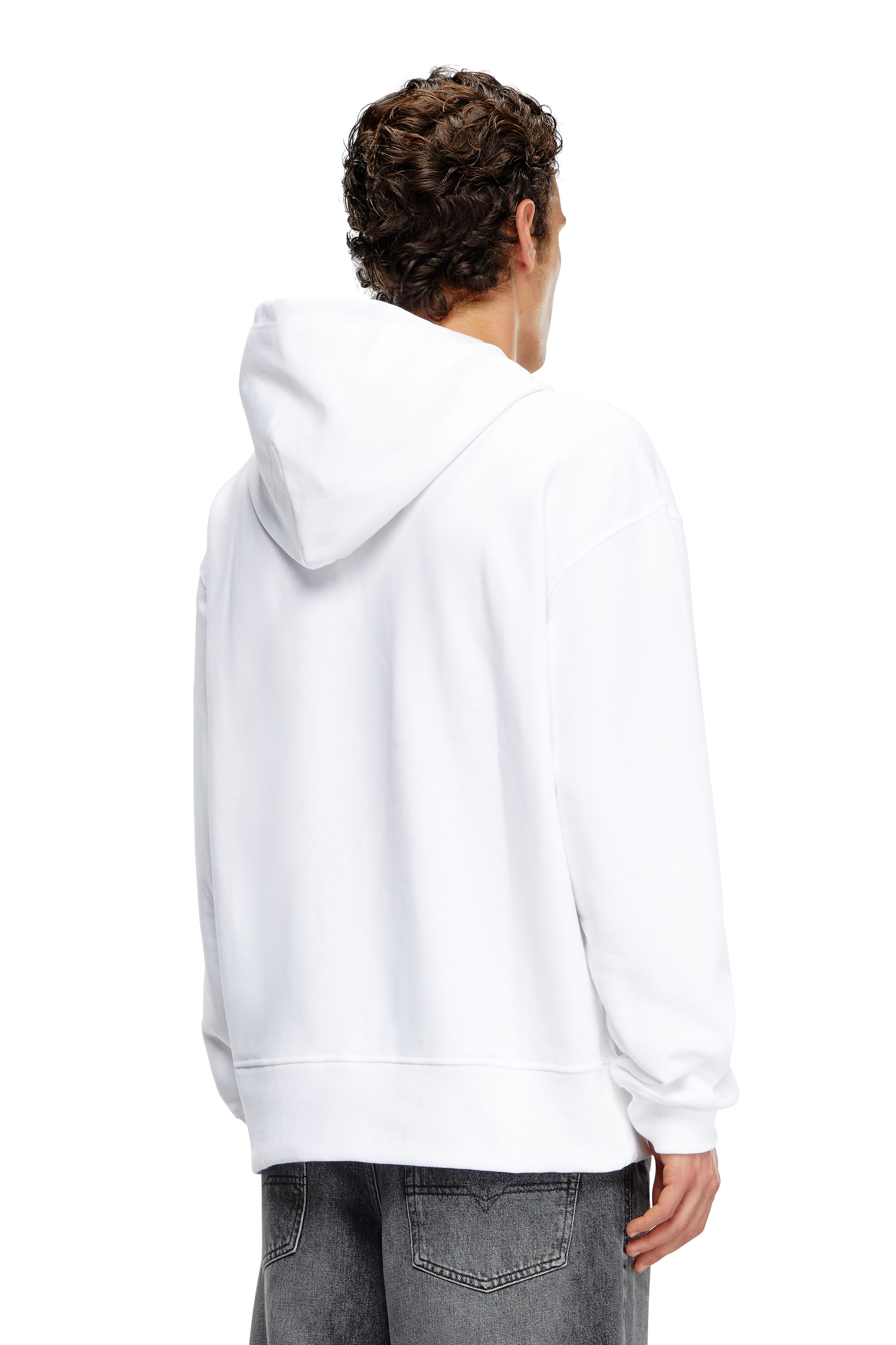 Diesel - S-MACS-HOOD-OD, Man's Oversized hoodie with metallic logo in White - 4