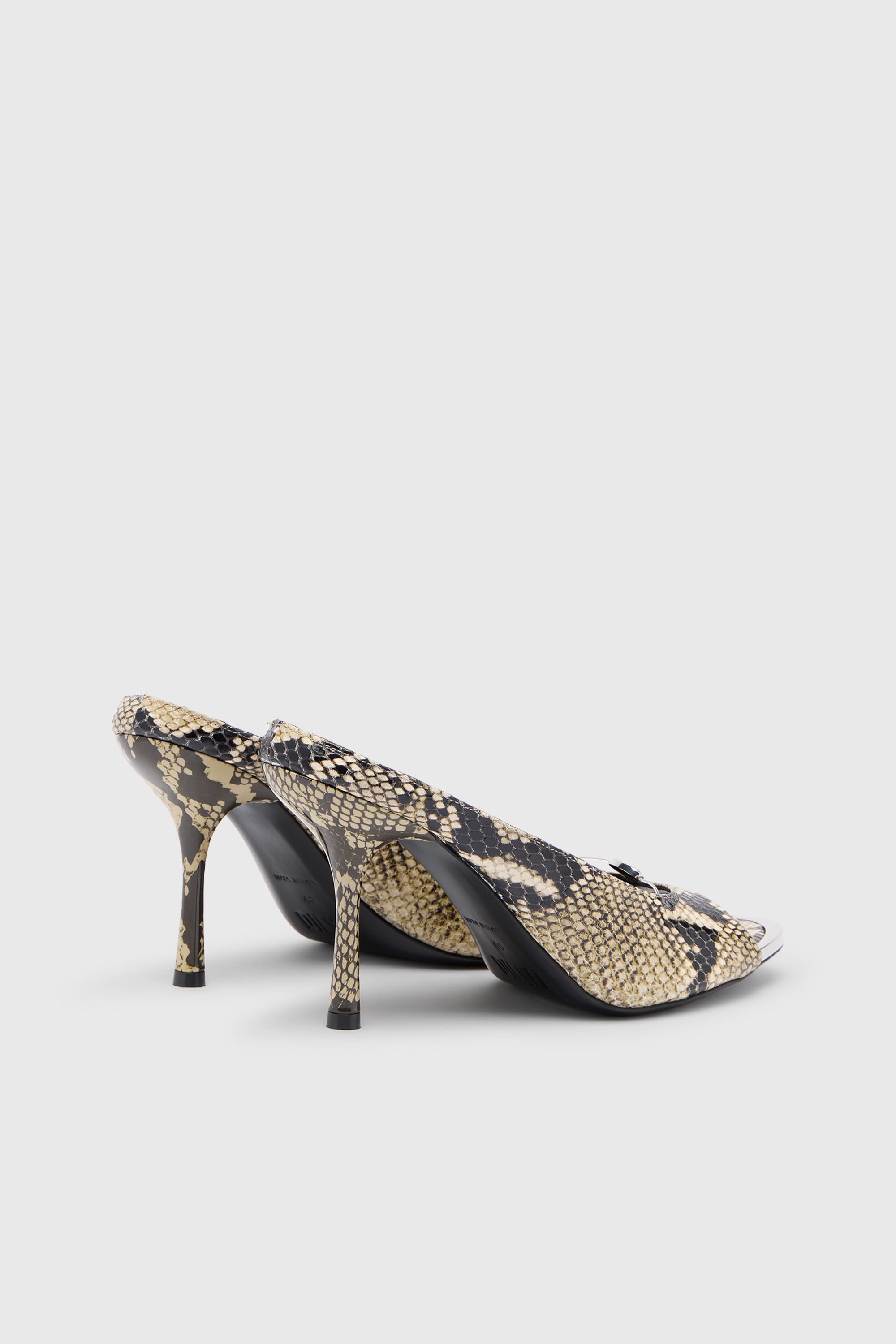 Diesel - D-DIAM'S SA 90, D-Diam&rsquo;s-Mule de cuero alta con lavado oscuro y D Oval flotante Mujer in Multicolor - 3