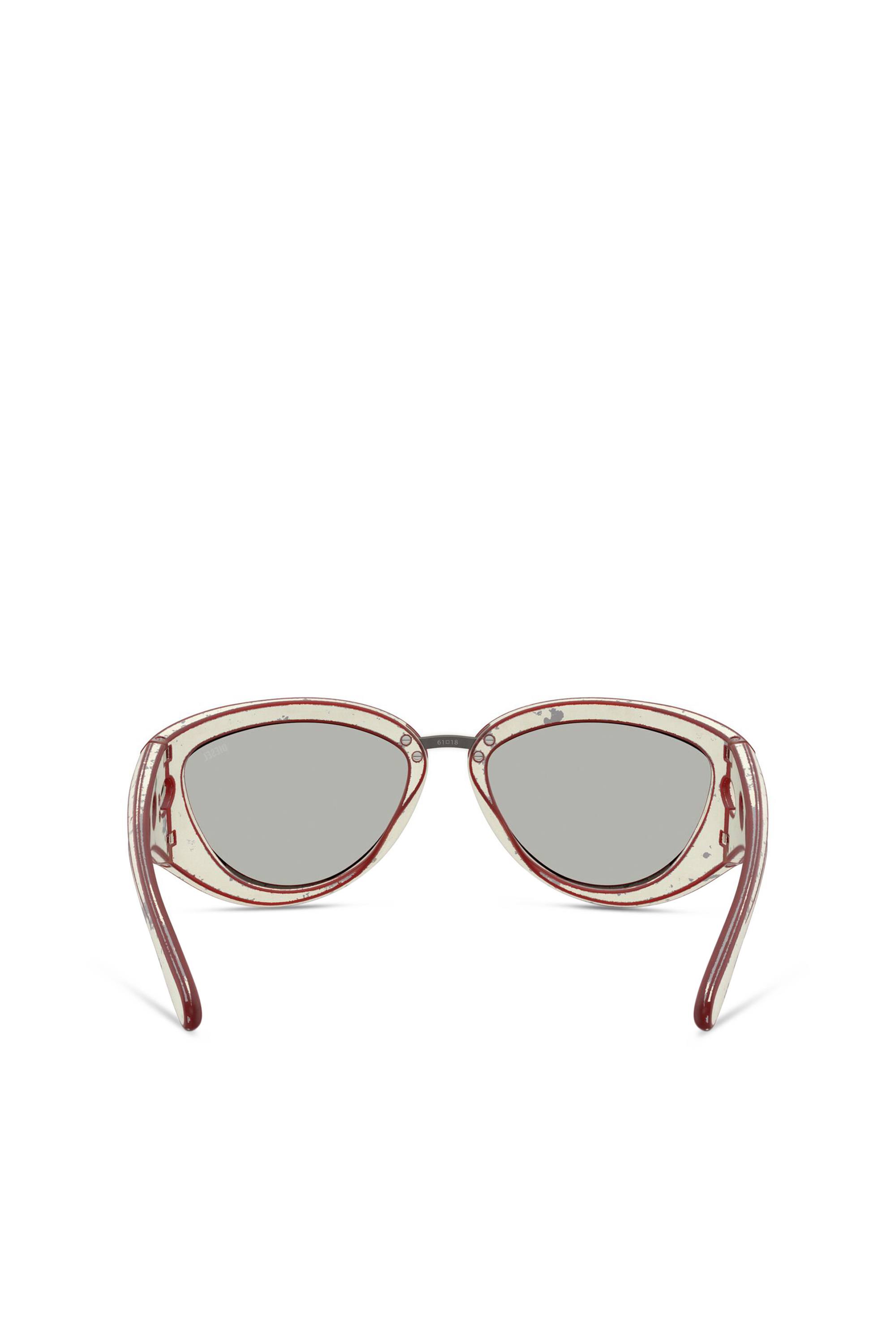 Diesel - 0DL3007U, Unisex's Cat-eye style sunglasses in White/Grey - 4