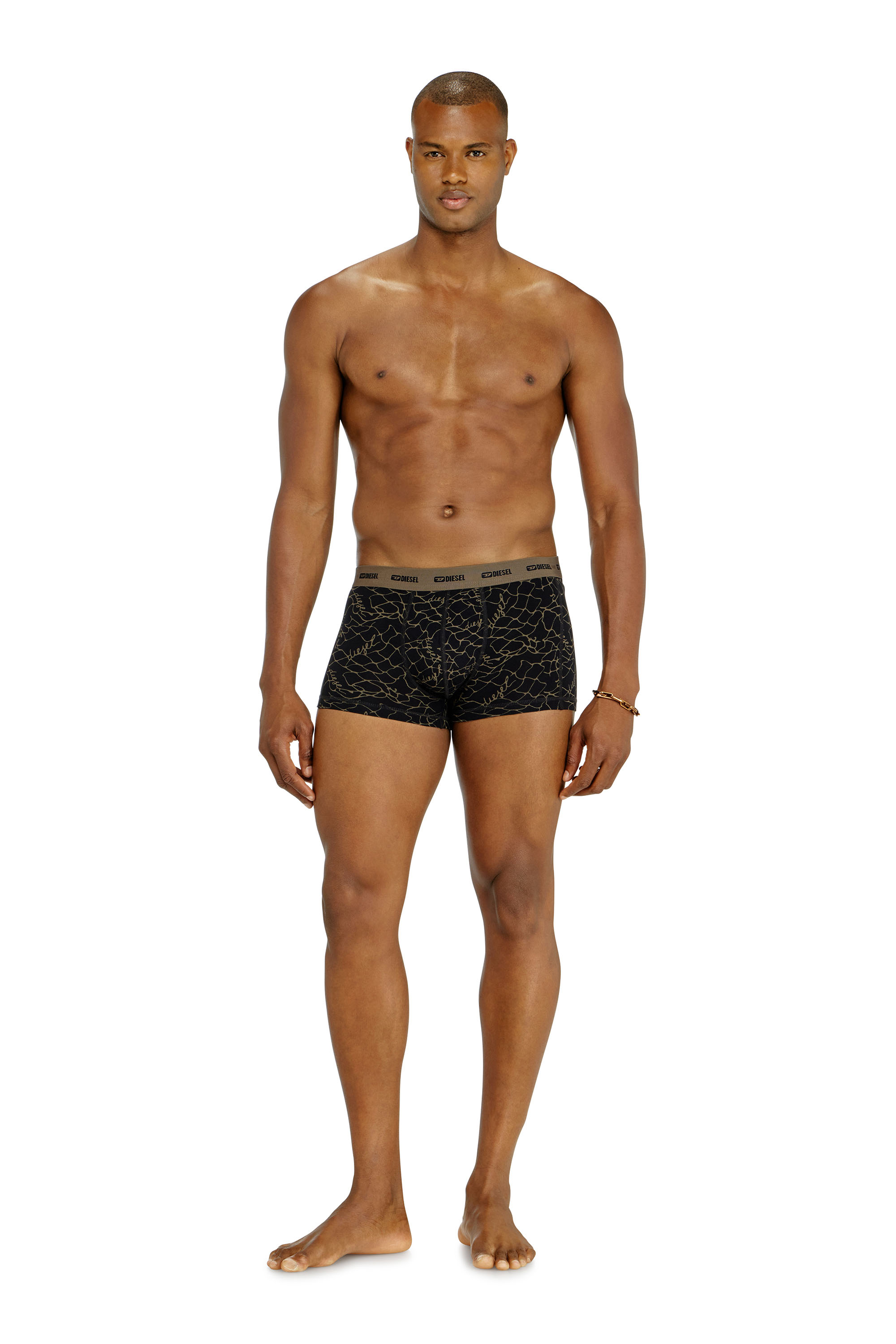 Diesel - DAMIEN-UTLT-3PACK, Male's Three-pack of trunks with graphic motif in Black/Beige - 2