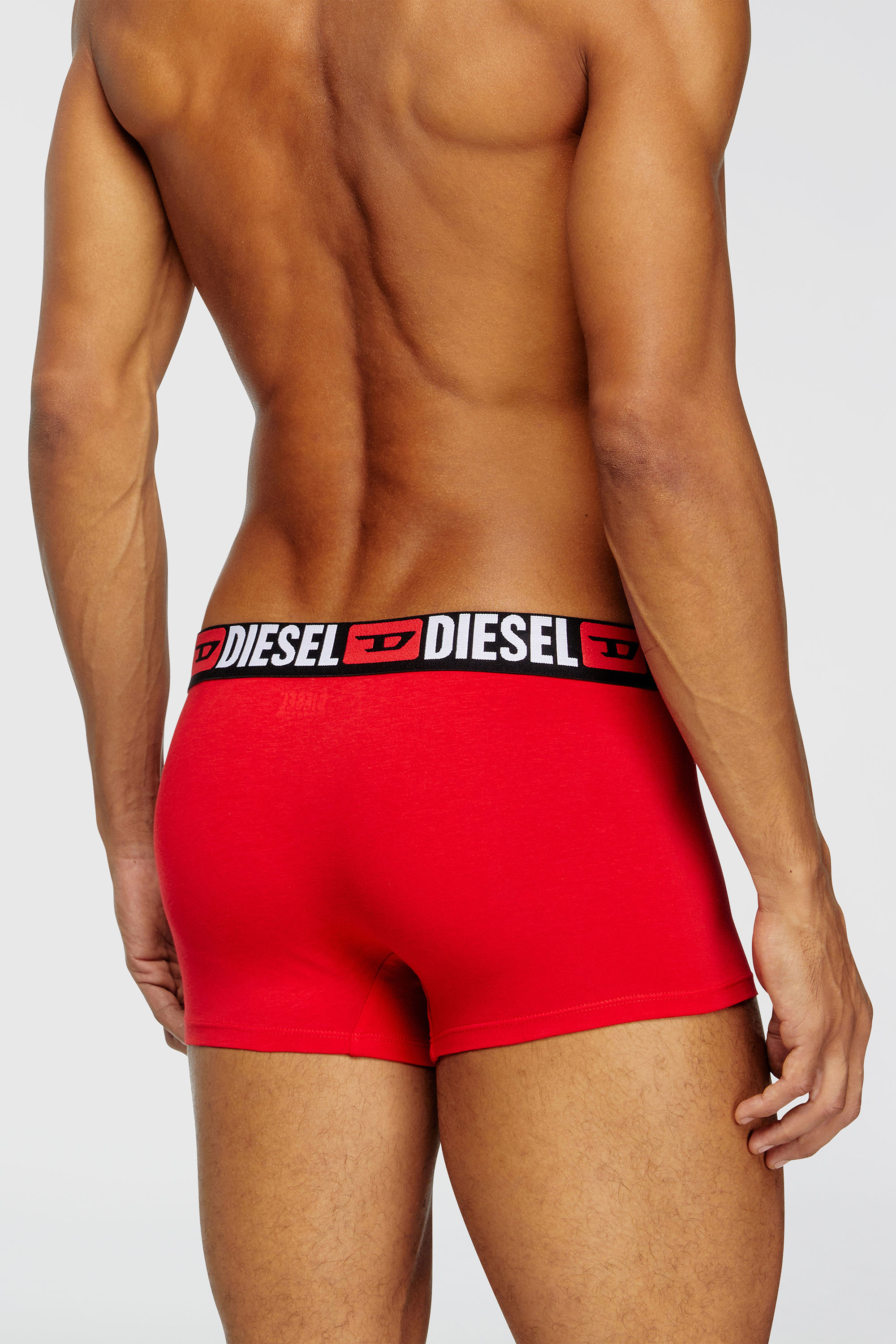 Diesel - UMBX-DAMIENTHREEPACK, Man's Cotton Boxer Briefs 3-Pack in Red/Grey - 3