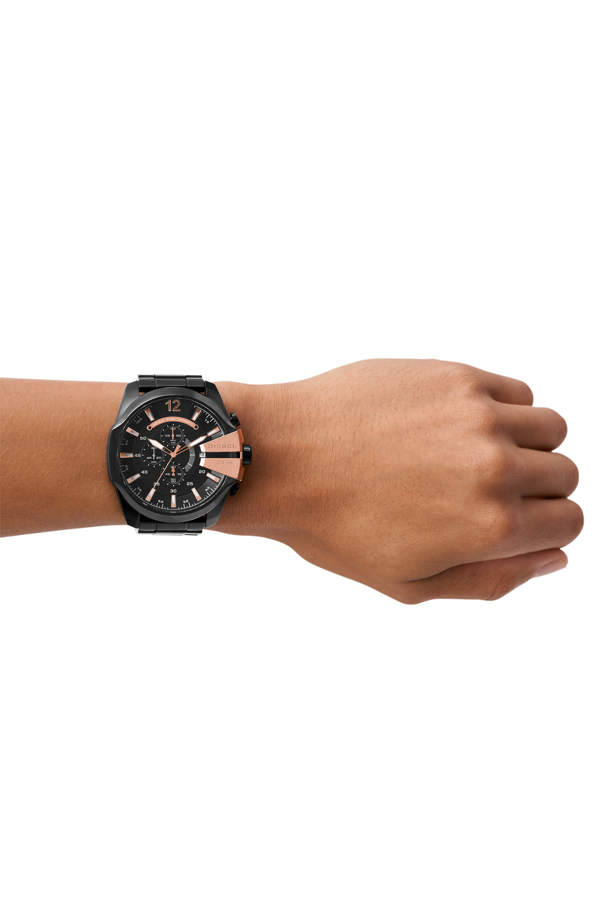 DZ4309 Man: Mega Chief watch in steel with rose-tone accents | Diesel