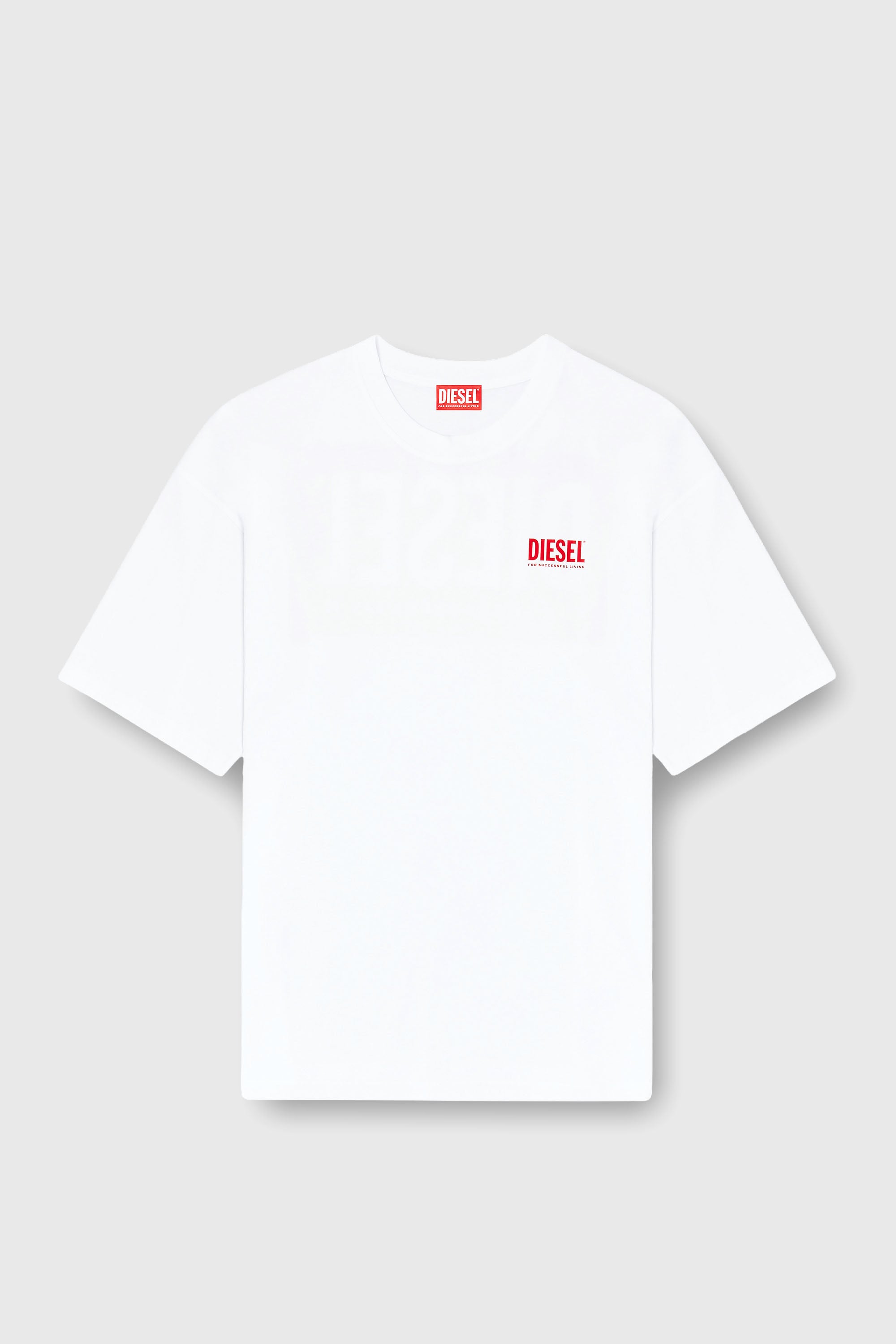Diesel - T-BOXT-BISK, Man's Cotton T-shirt with Diesel Biscotto print in White - 2