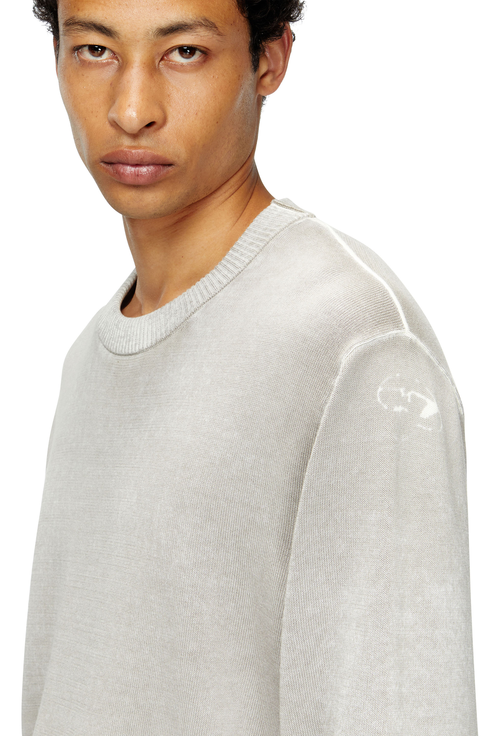 Diesel - K-LARENCE-B, Male's Reverse-print cotton jumper in Light Grey - 4