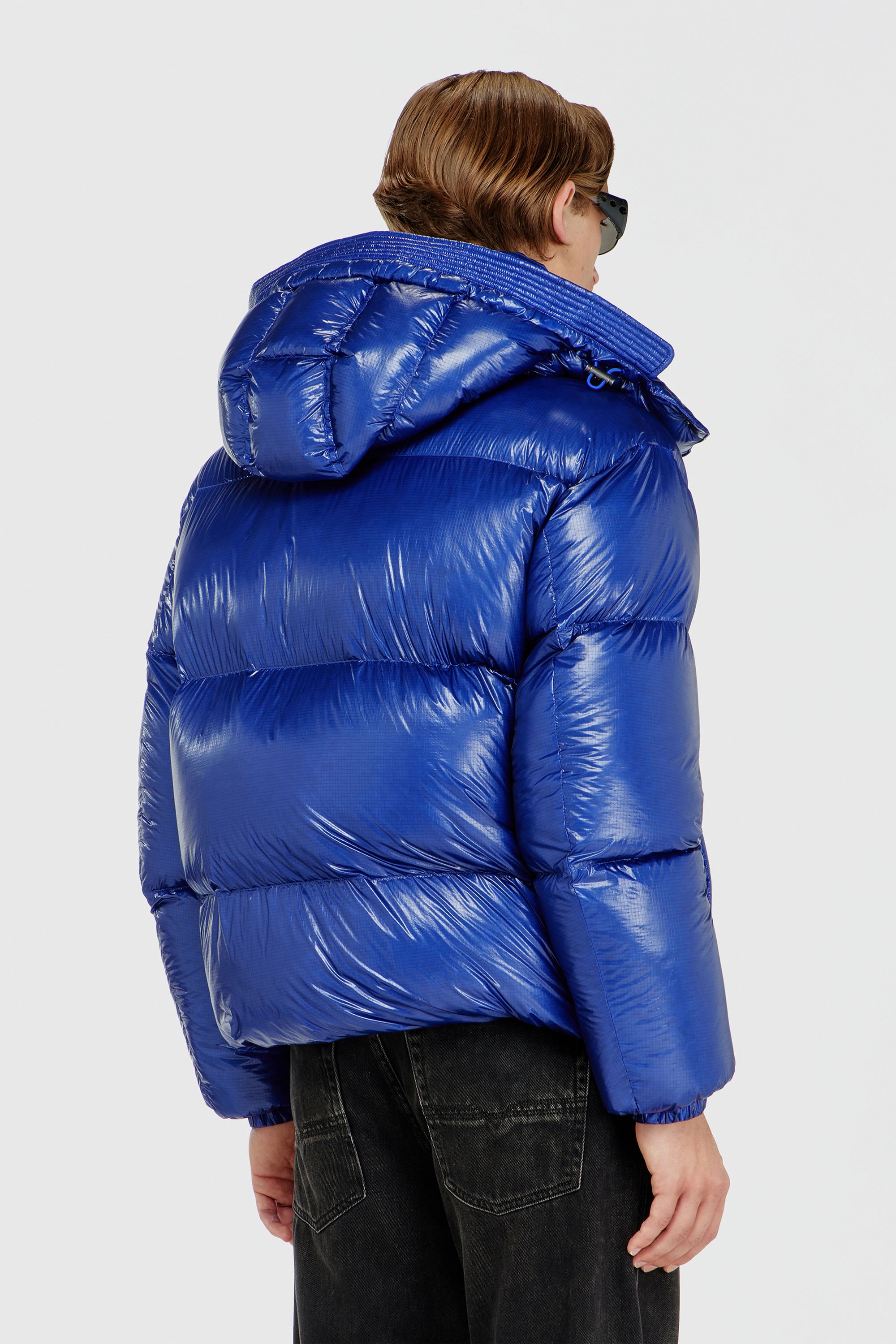 Diesel - W-ROLFYS-WRD-BKCP, Man's Down puffer jacket with detachable hood in Blue - 5