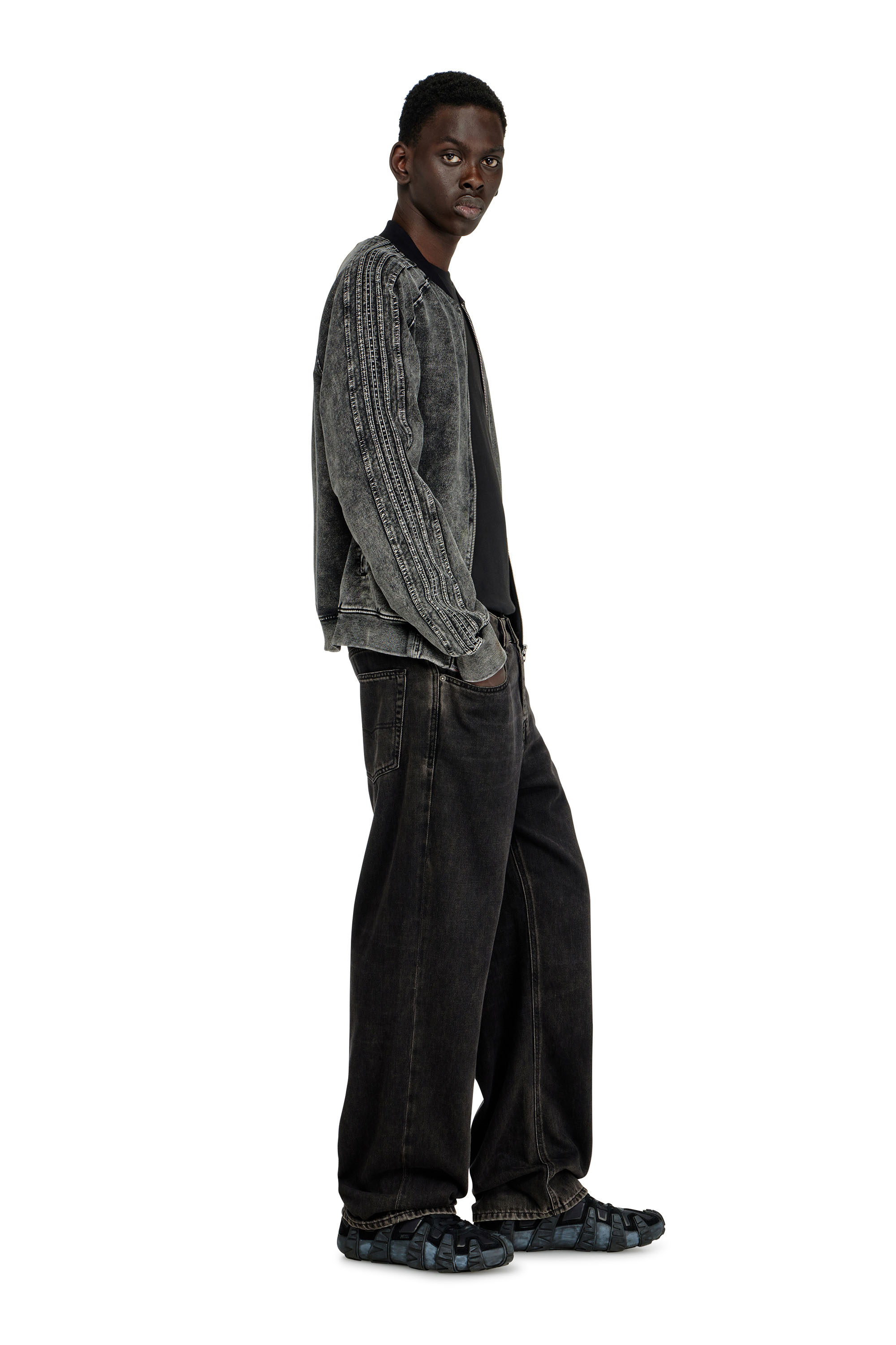 Diesel - Relaxed Jeans 2001 D-Macro 09I35 Hombre, Negro/Gris oscuro - 4