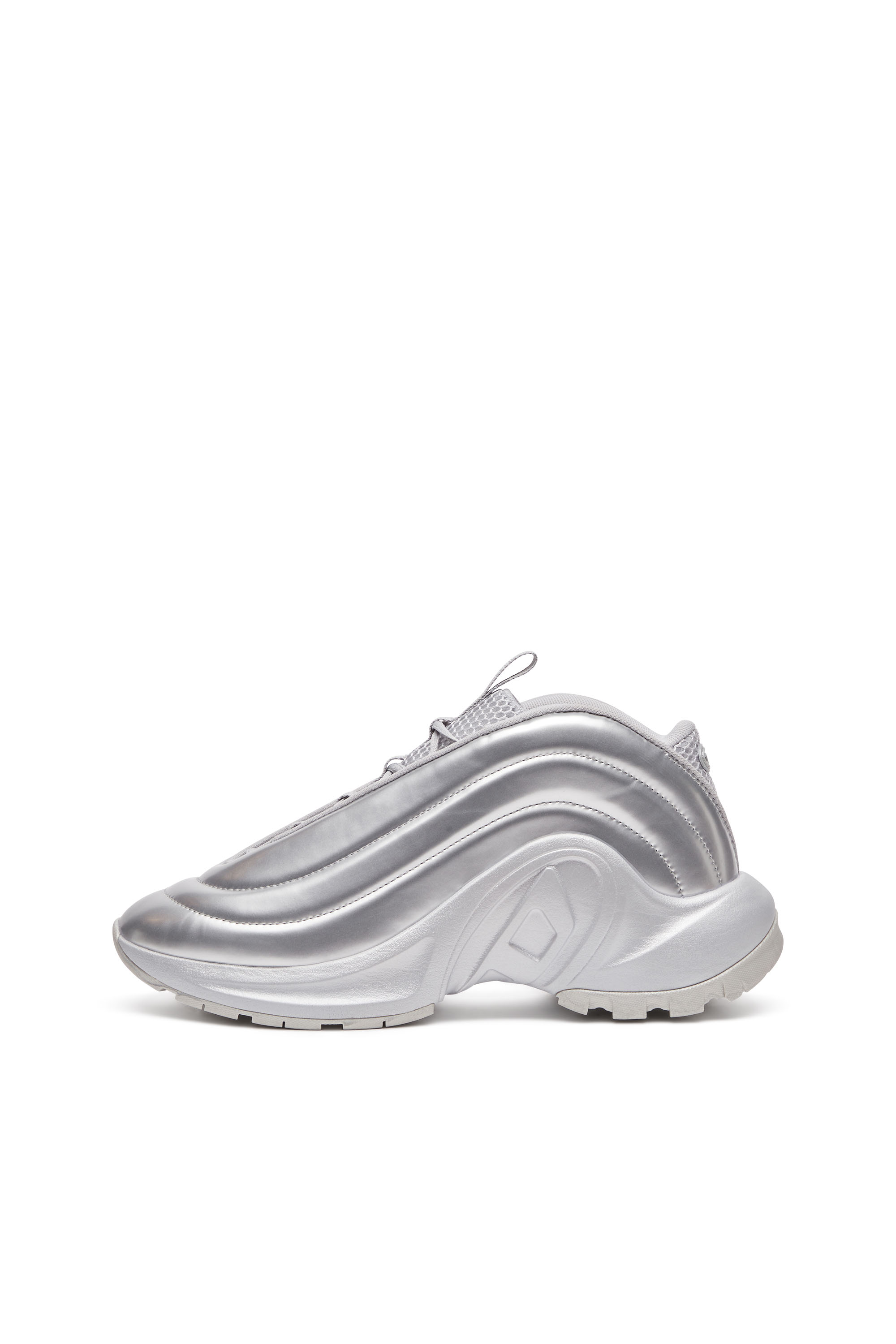 Diesel - S-D-RUNNER X, Unisex's S-D-Runner-Slip-on sneakers with Oval D instep in Silver - 4