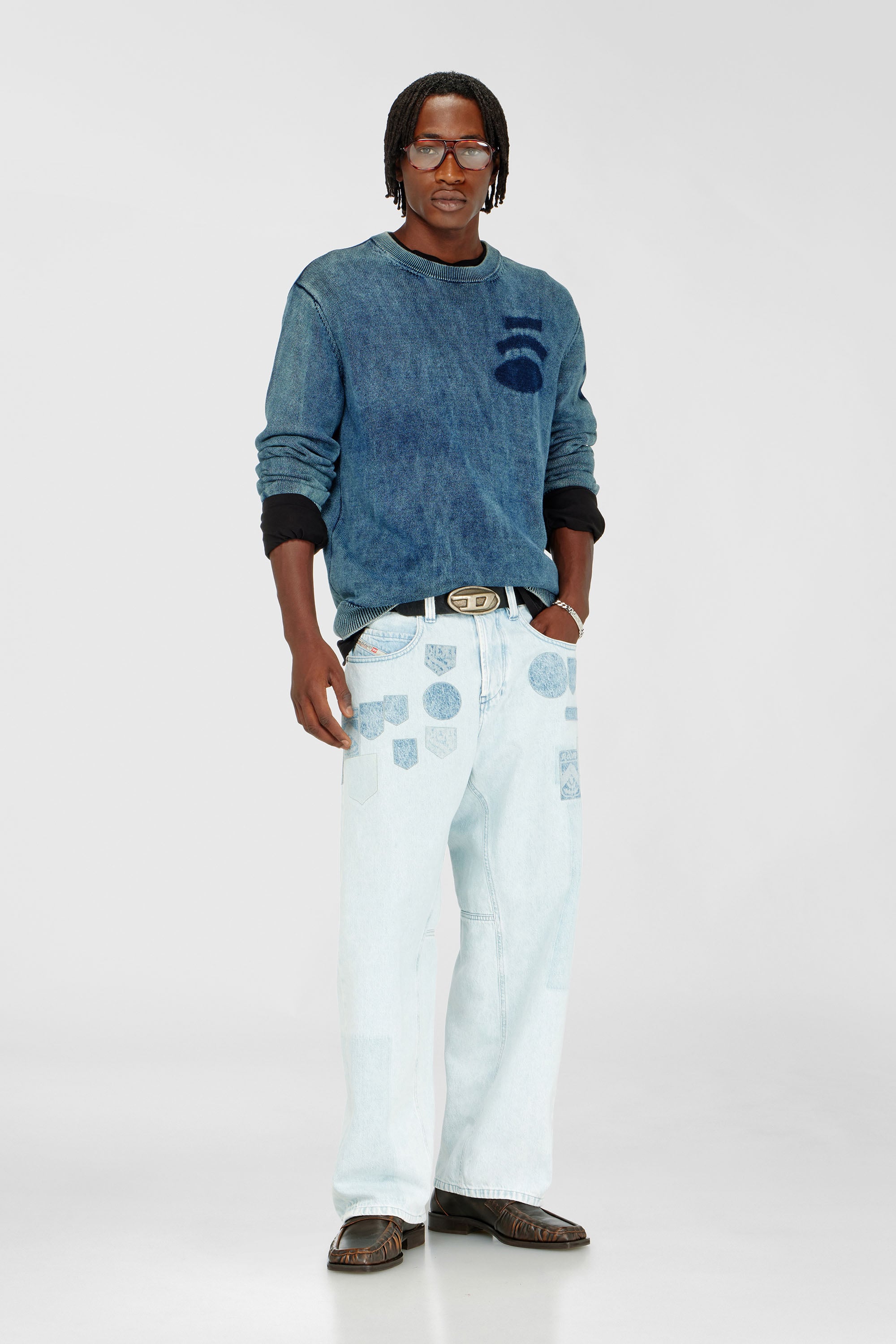 Diesel - Relaxed Jeans 1997 D-Enim-M 0IFBQ Unisex, Azul Claro - 1