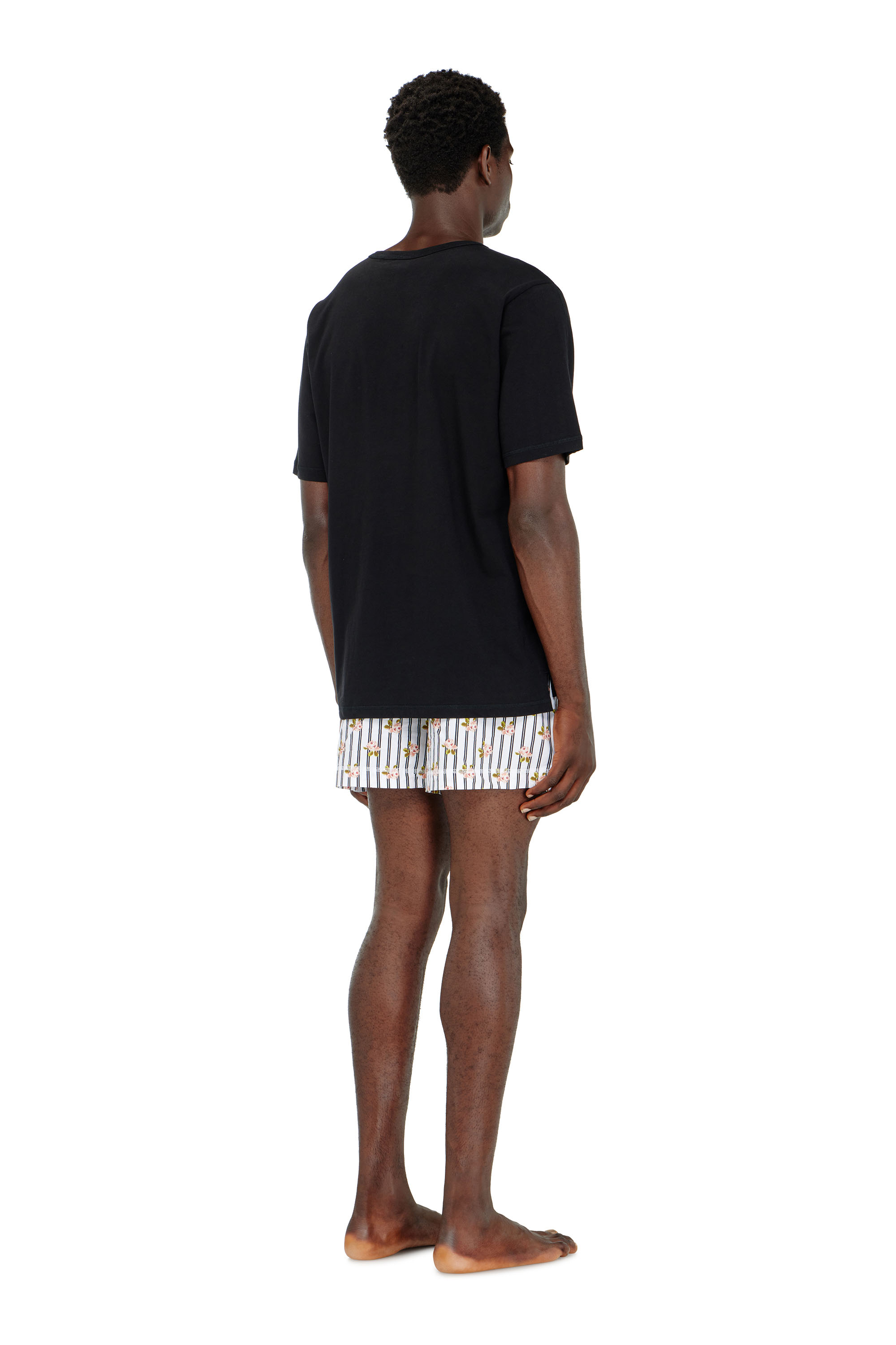 Diesel - KIT-JACK-D-CORE, Man's Cotton pajama set with printed shorts in Multicolor/Black - 2