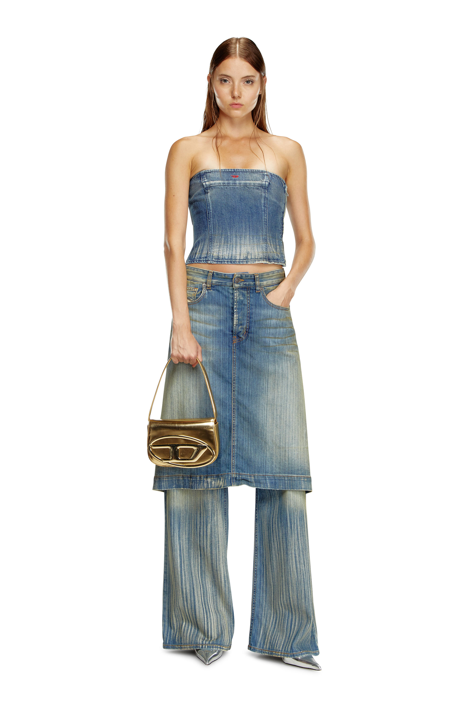 Diesel - 1DR, Woman's 1DR-Iconic shoulder bag in mirrored leather in Gold - 2