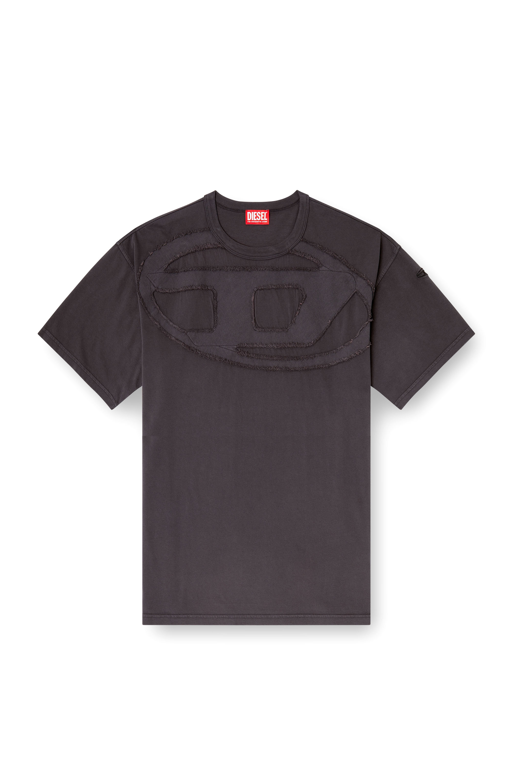 Diesel - T-BOXT-DEN, Camiseta de algod&oacute;n relajada con aplique Oval D Hombre in Gris - 3