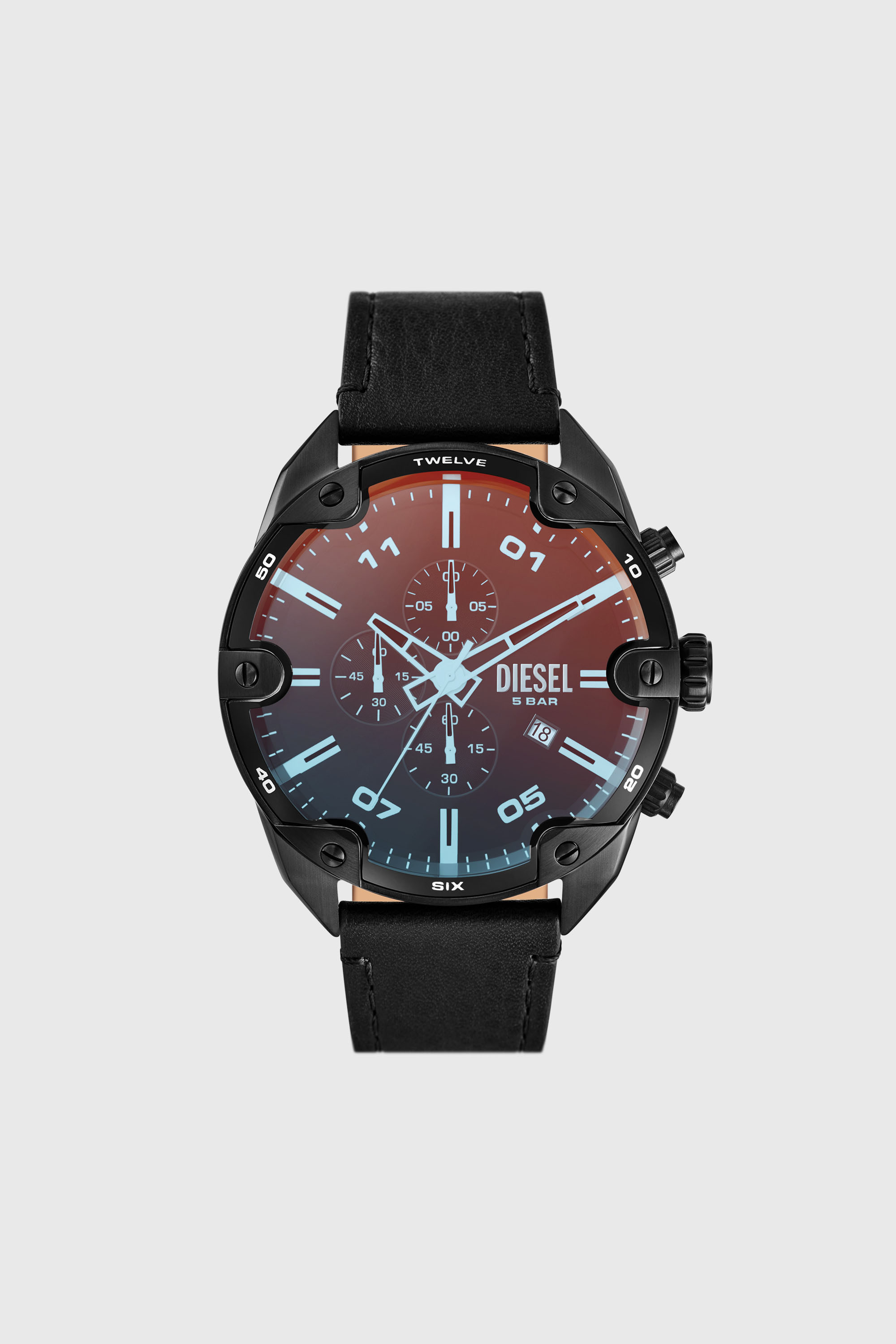 Diesel - DZ4667, Reloj Spiked de cuero negro con cron&oacute;grafo Hombre in Negro - 1