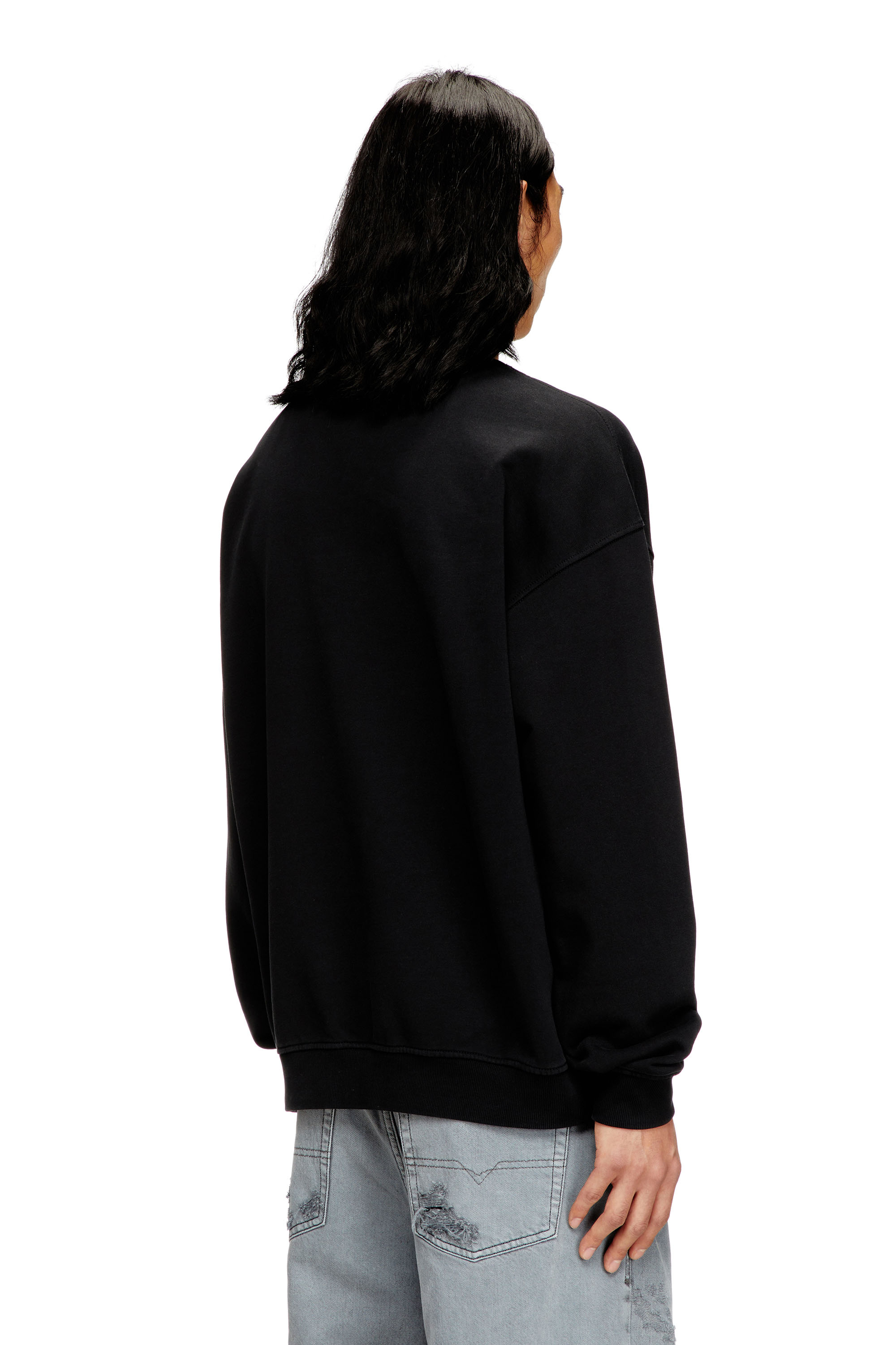 Diesel - S-BOXT-N5, Sudadera con logotipo desgastado en relieve Hombre in Negro - 4